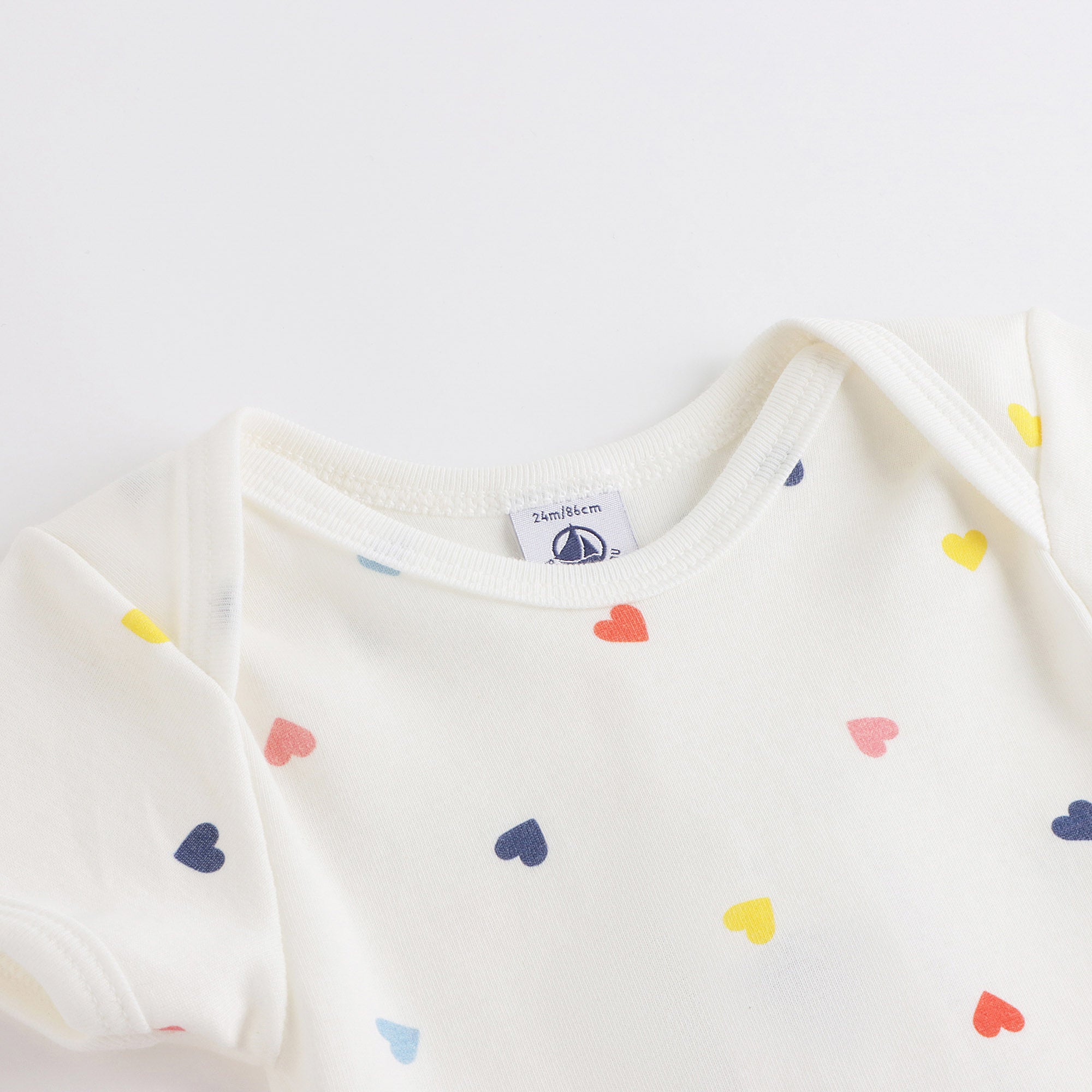 Baby Boys & Girls Multicolor Heart Cotton Babysuit