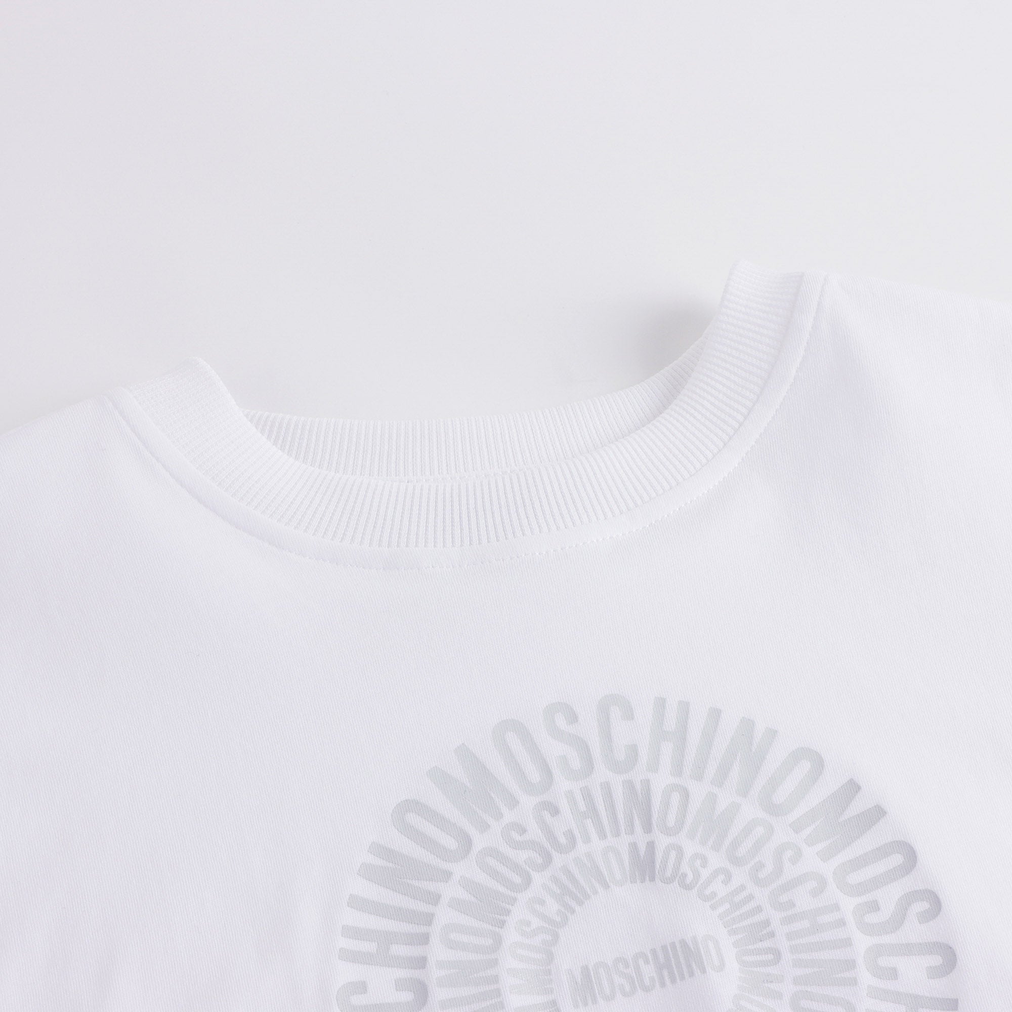 Boys White Circular Logo Cotton Set