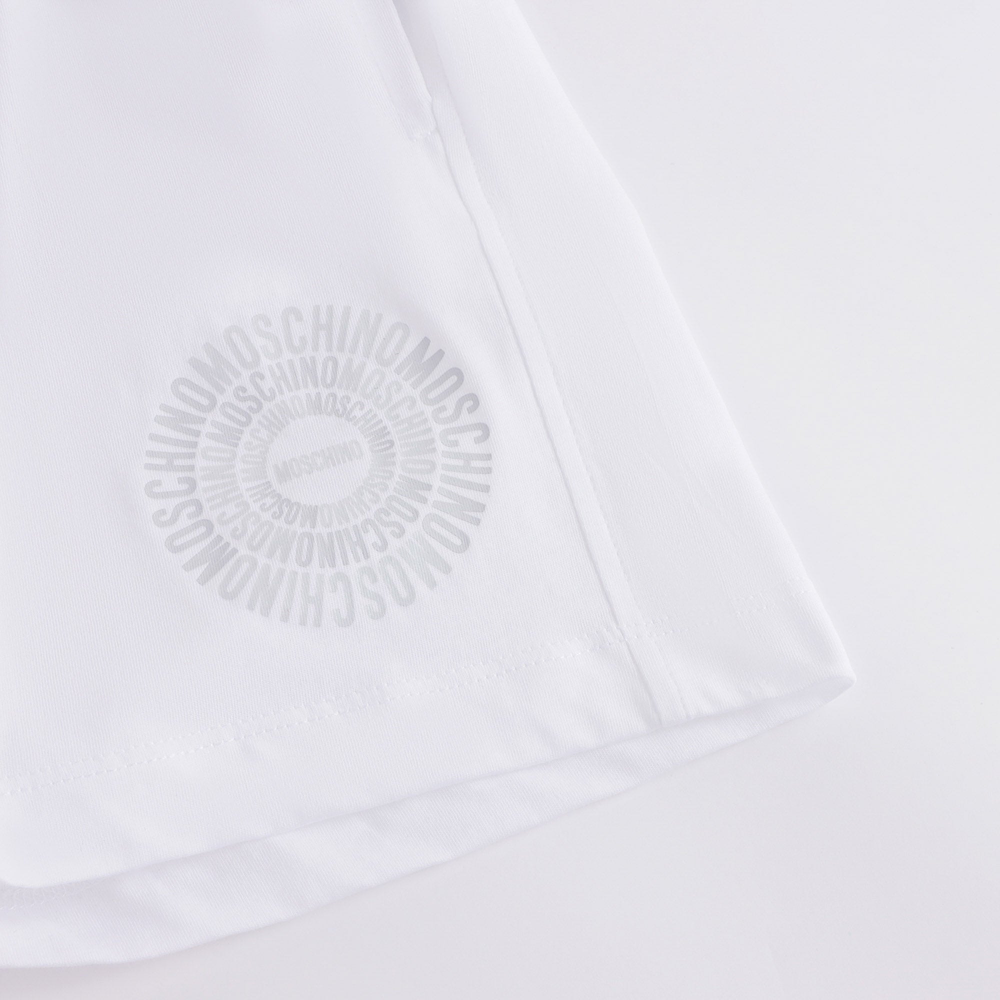 Boys White Circular Logo Cotton Set