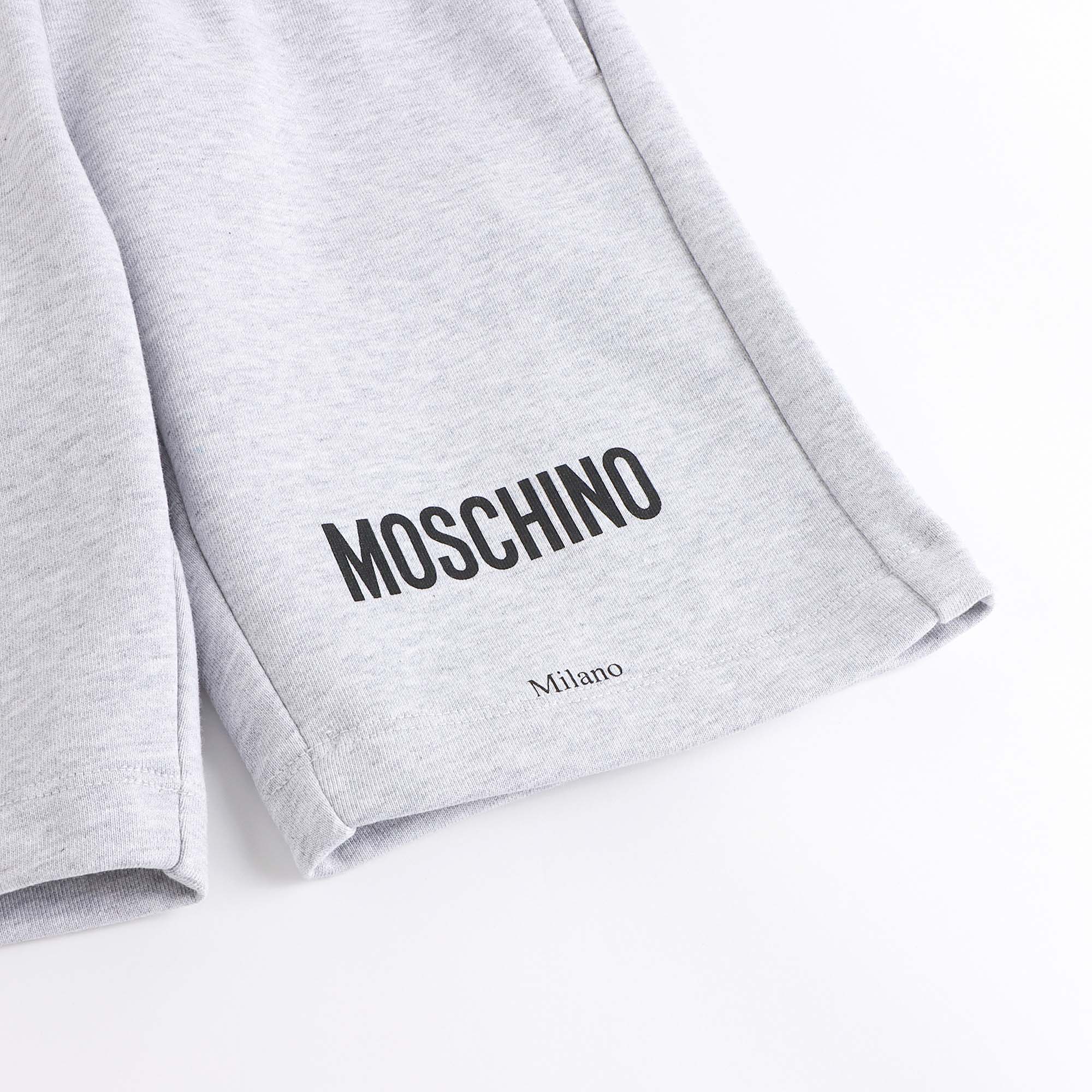 Boys Grey Logo Cotton Shorts