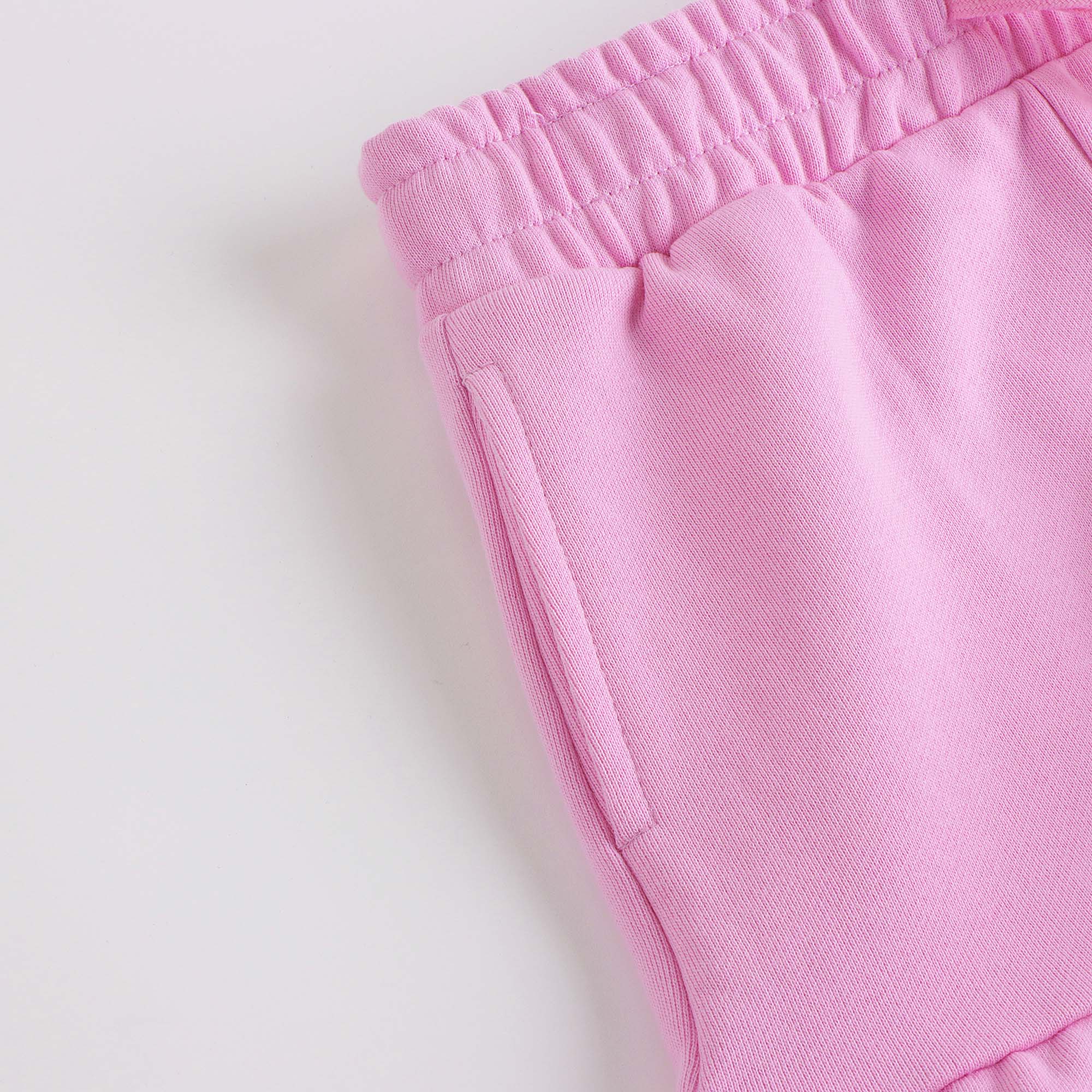 Girls Pink Cotton Shorts