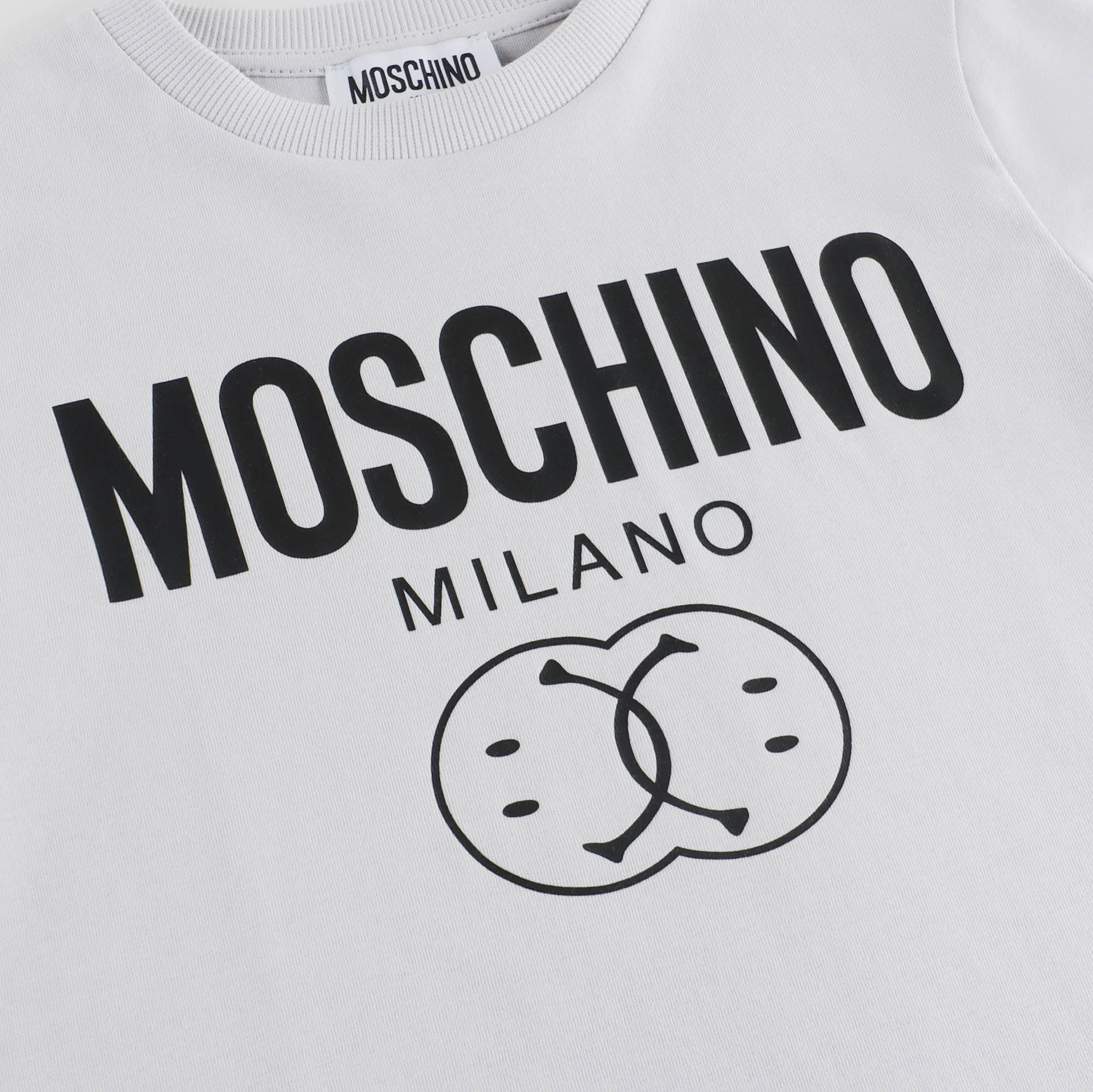 Boys Light Grey Logo Cotton T-Shirt