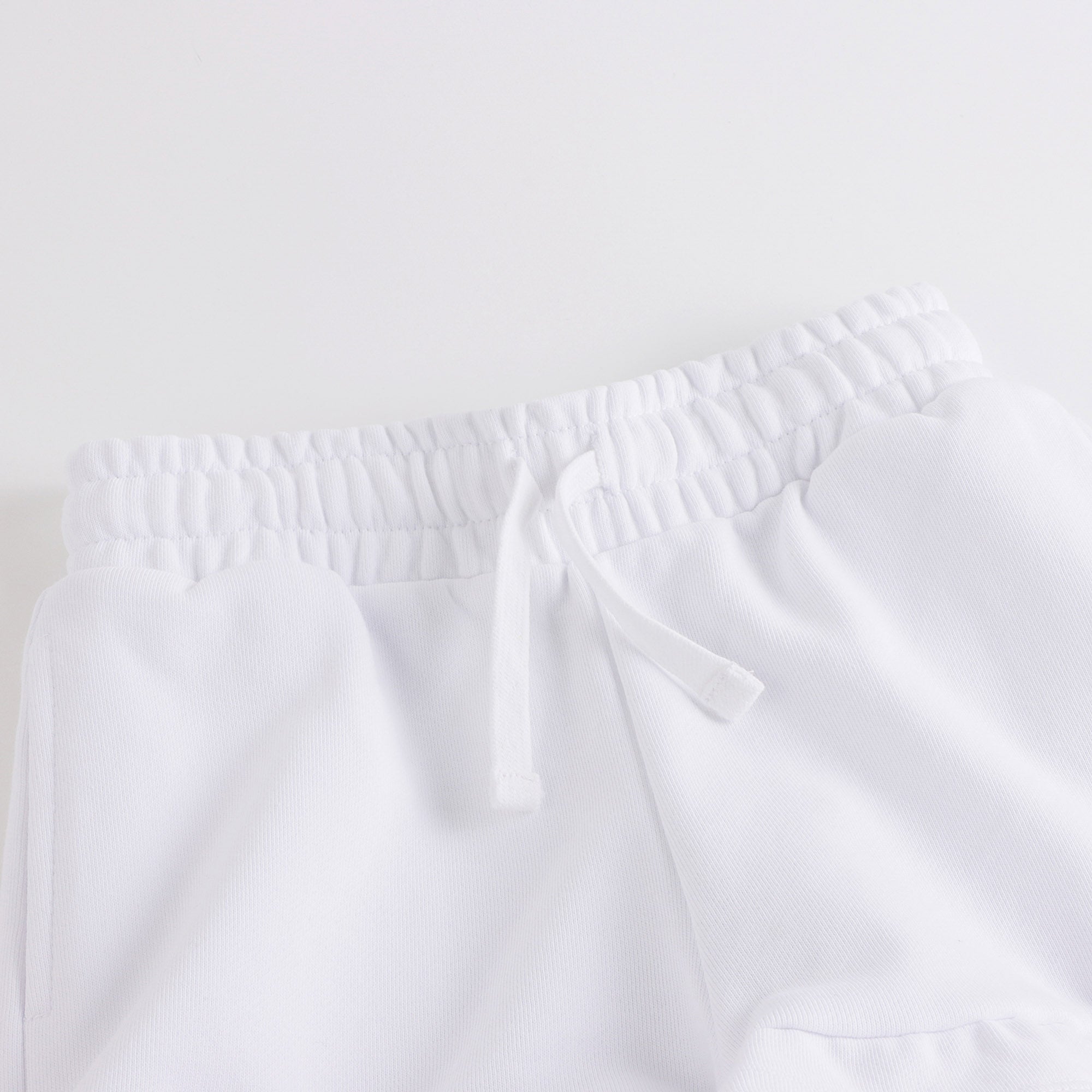 Girls White Cotton Shorts