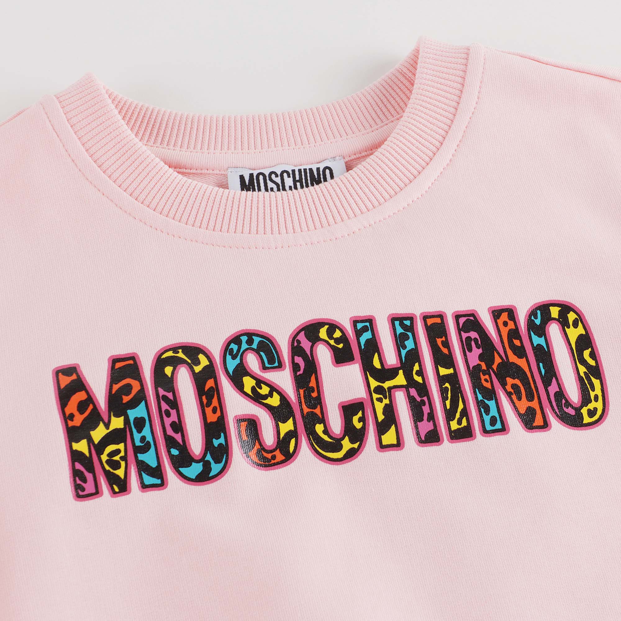 Girls Pink Logo Cotton Sweatshirt
