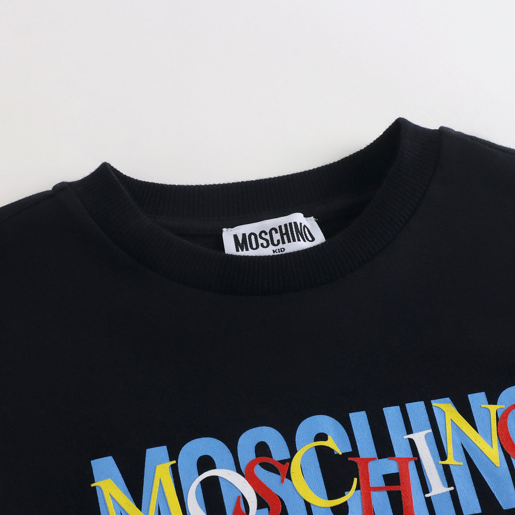 Boys & Girls Black Logo Cotton T-Shirt