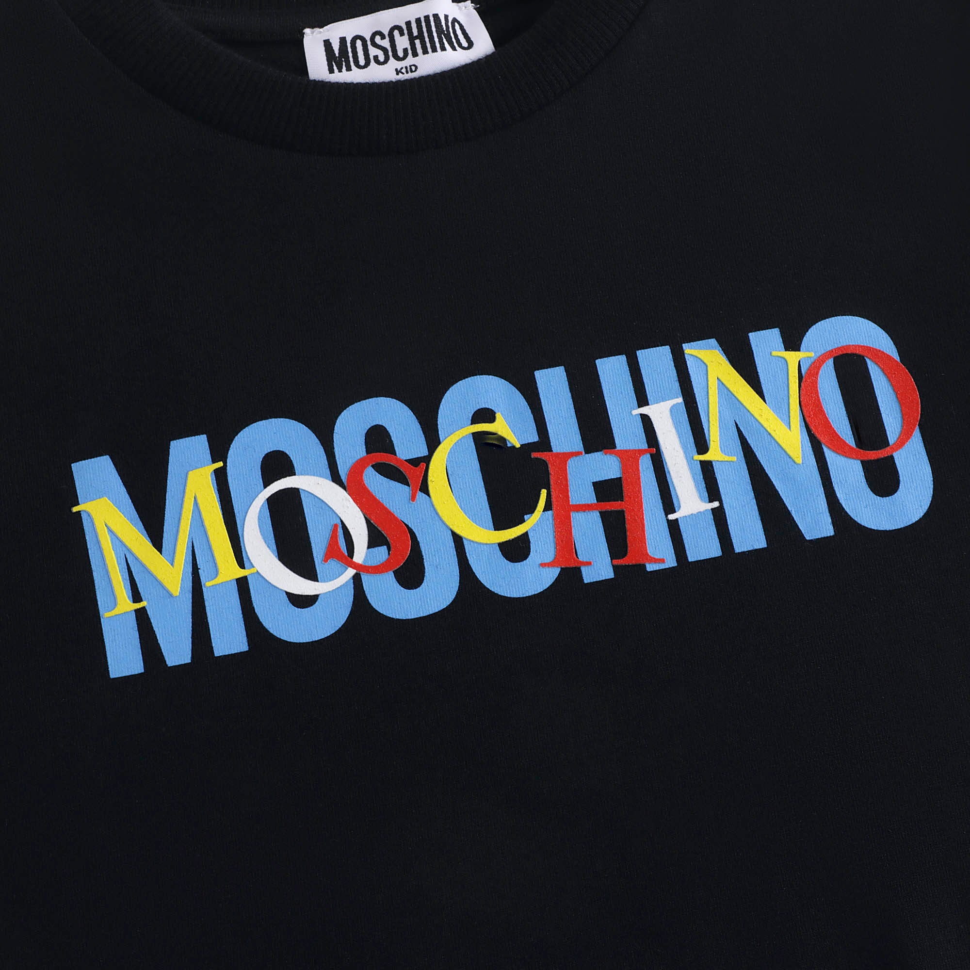 Boys & Girls Black Logo Cotton T-Shirt