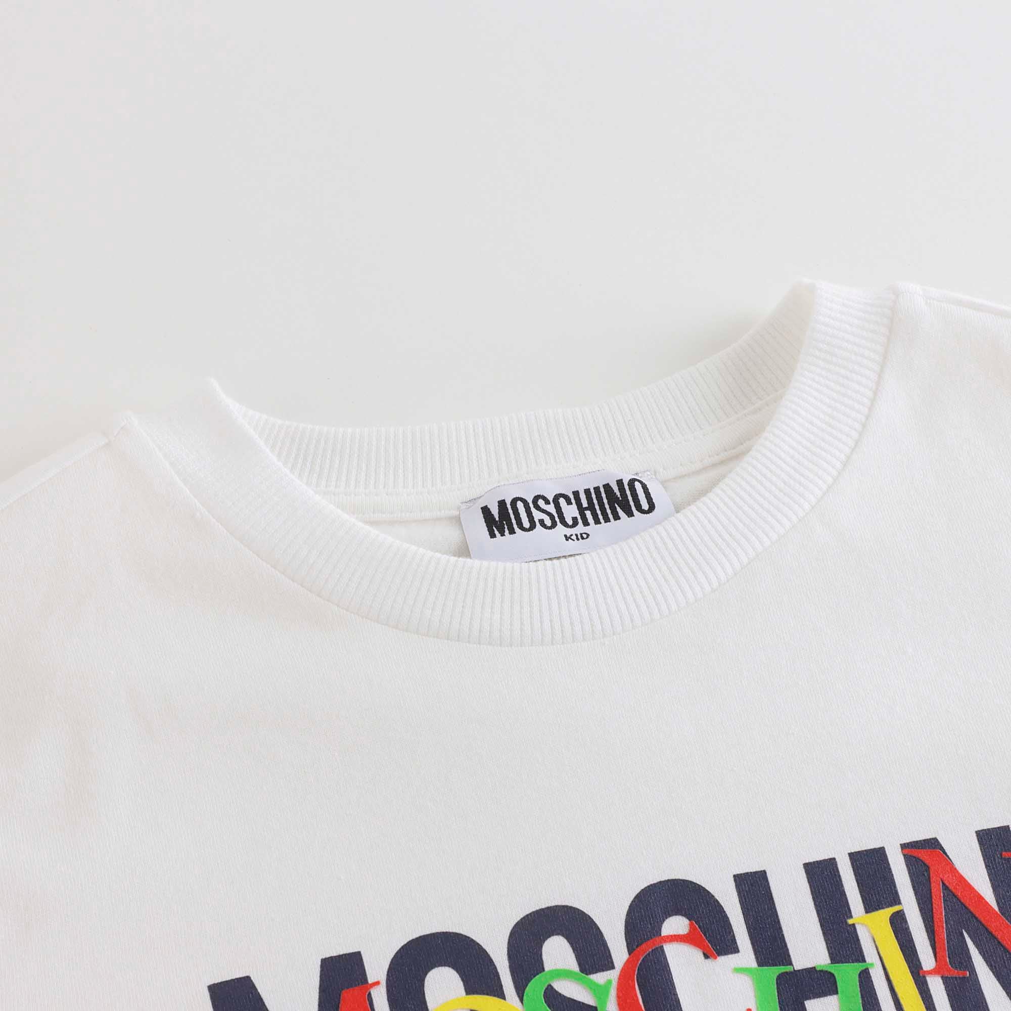 Boys & Girls White Logo Cotton T-Shirt