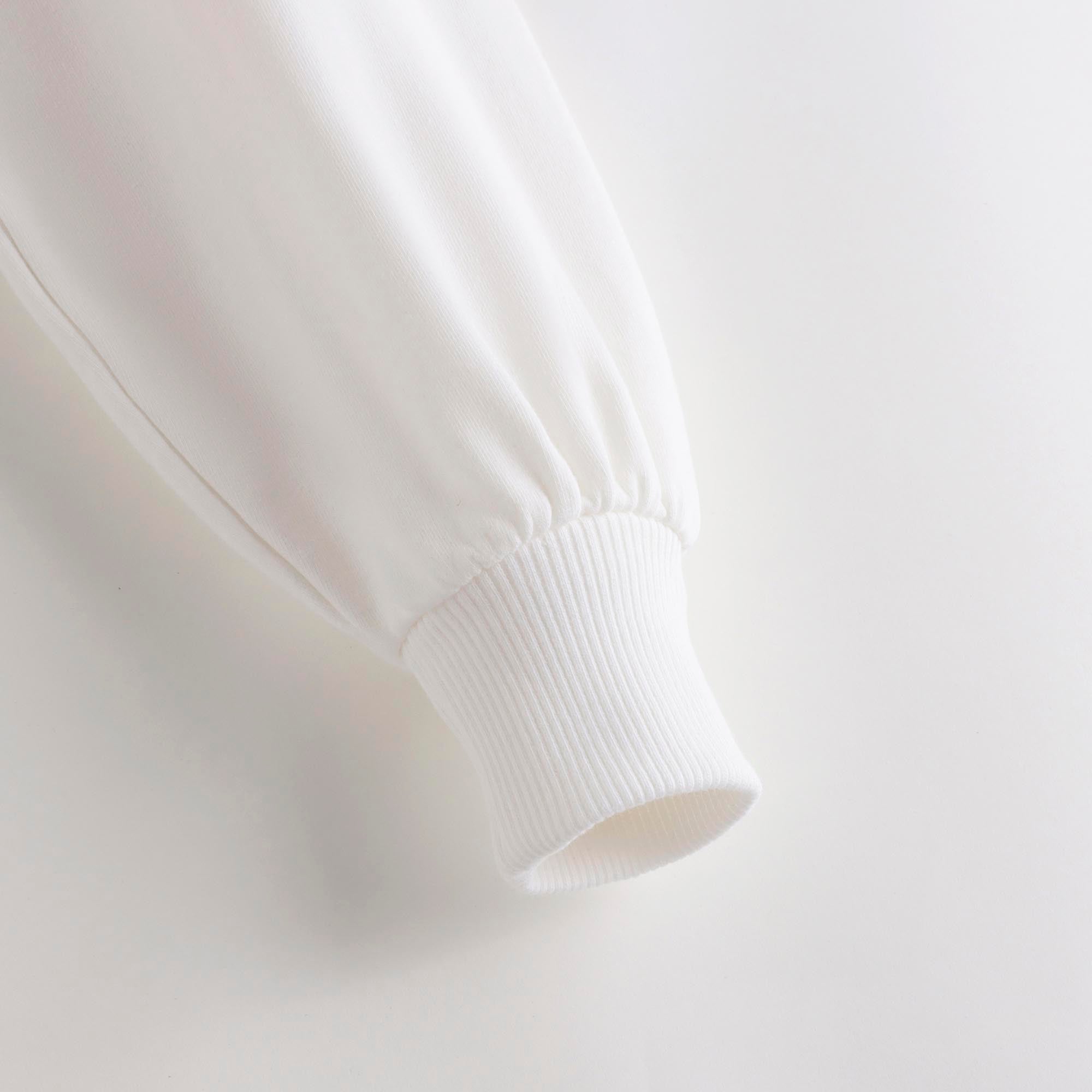 Girls White Bear Printed Cotton Sweatshirt