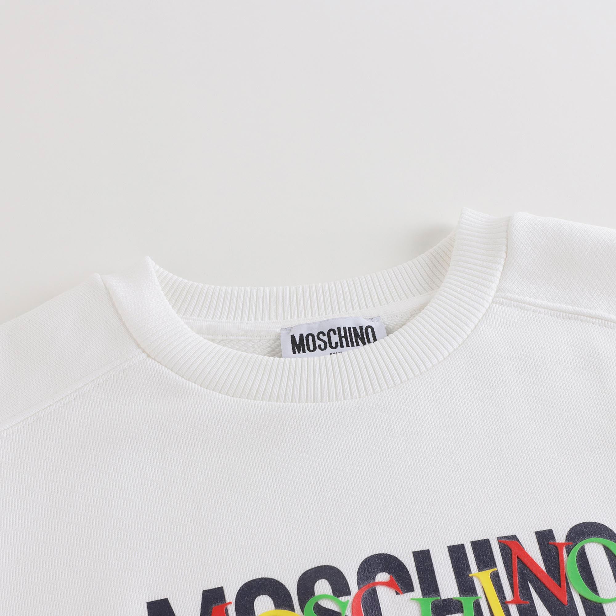 Boys & Girls White Logo Cotton Sweatshirt