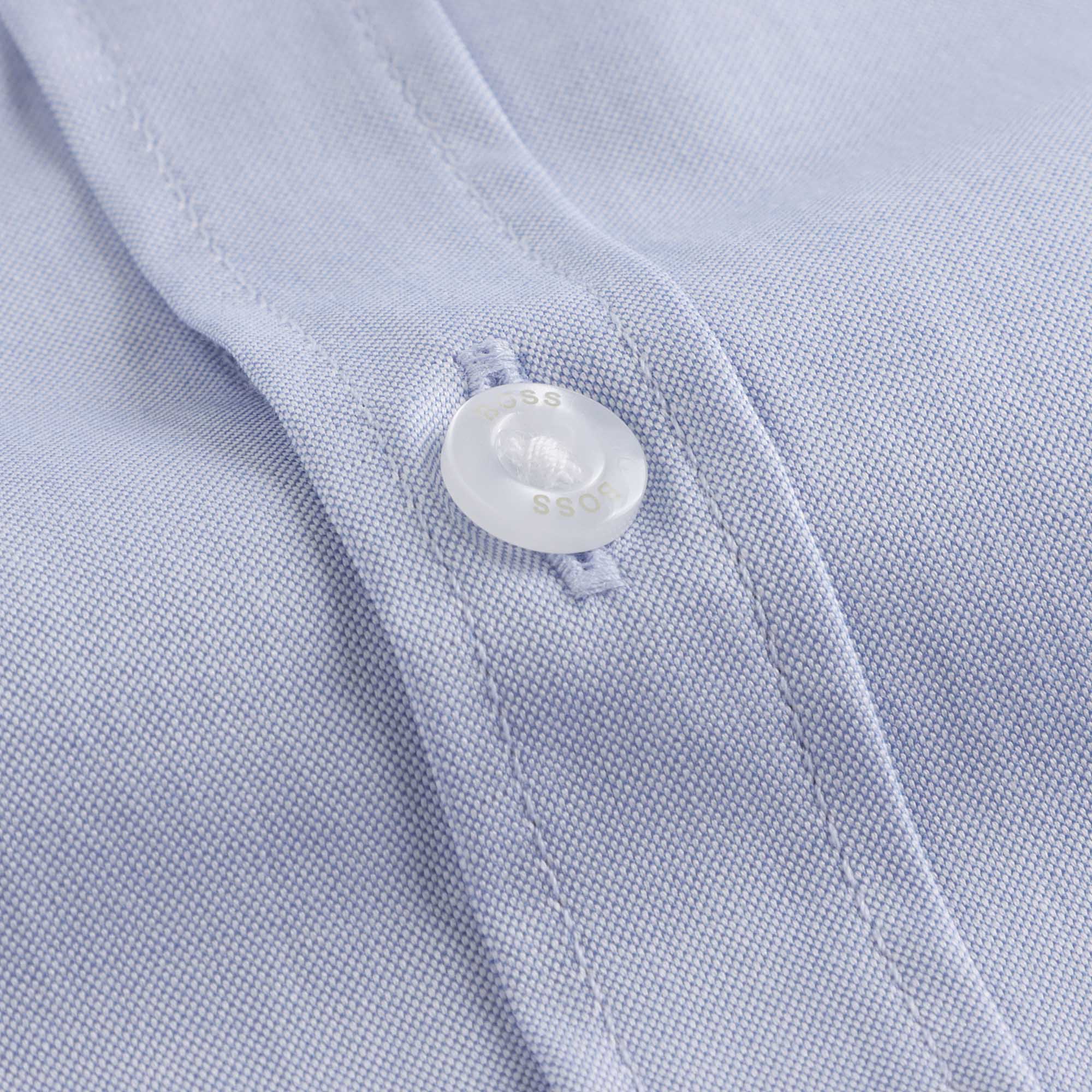 Boys Light Blue Embroidered Logo Cotton Shirt