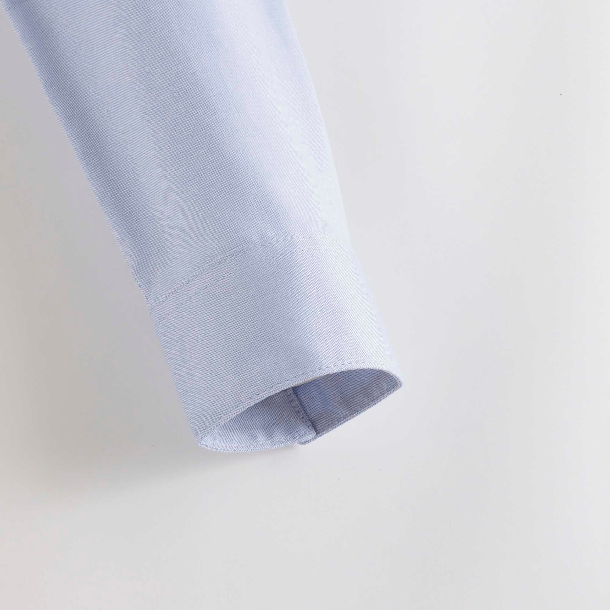 Boys Light Blue Embroidered Logo Cotton Shirt