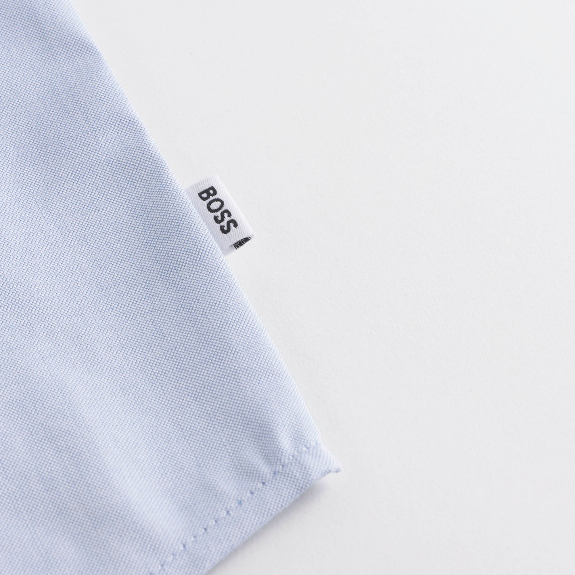 Boys Light Blue Embroidered Logo Cotton Shirt