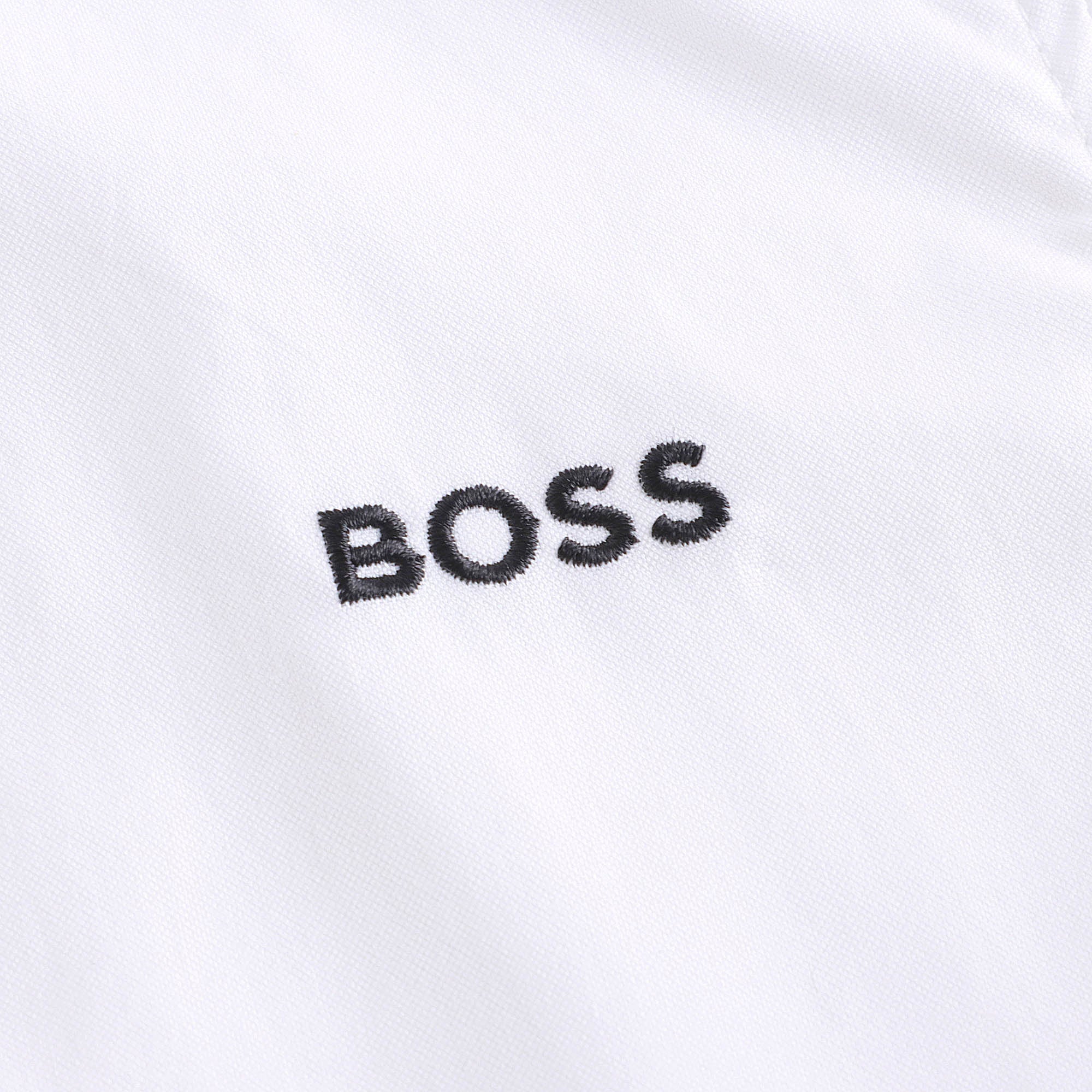 Boys White Embroidered Logo Cotton Shirt