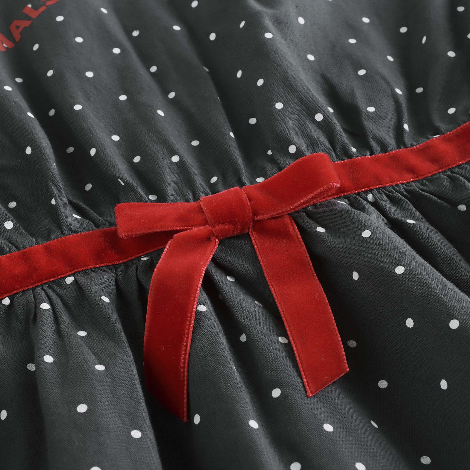 Girls Dark Grey Dots Cotton Dress