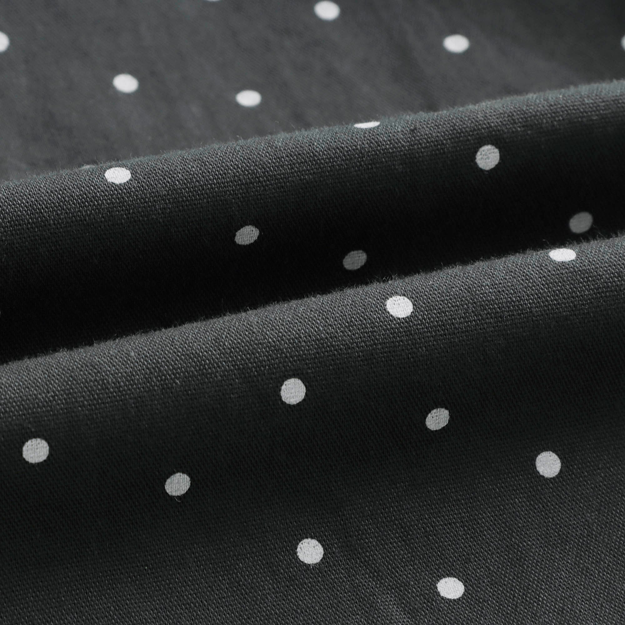 Girls Dark Grey Dots Cotton Dress