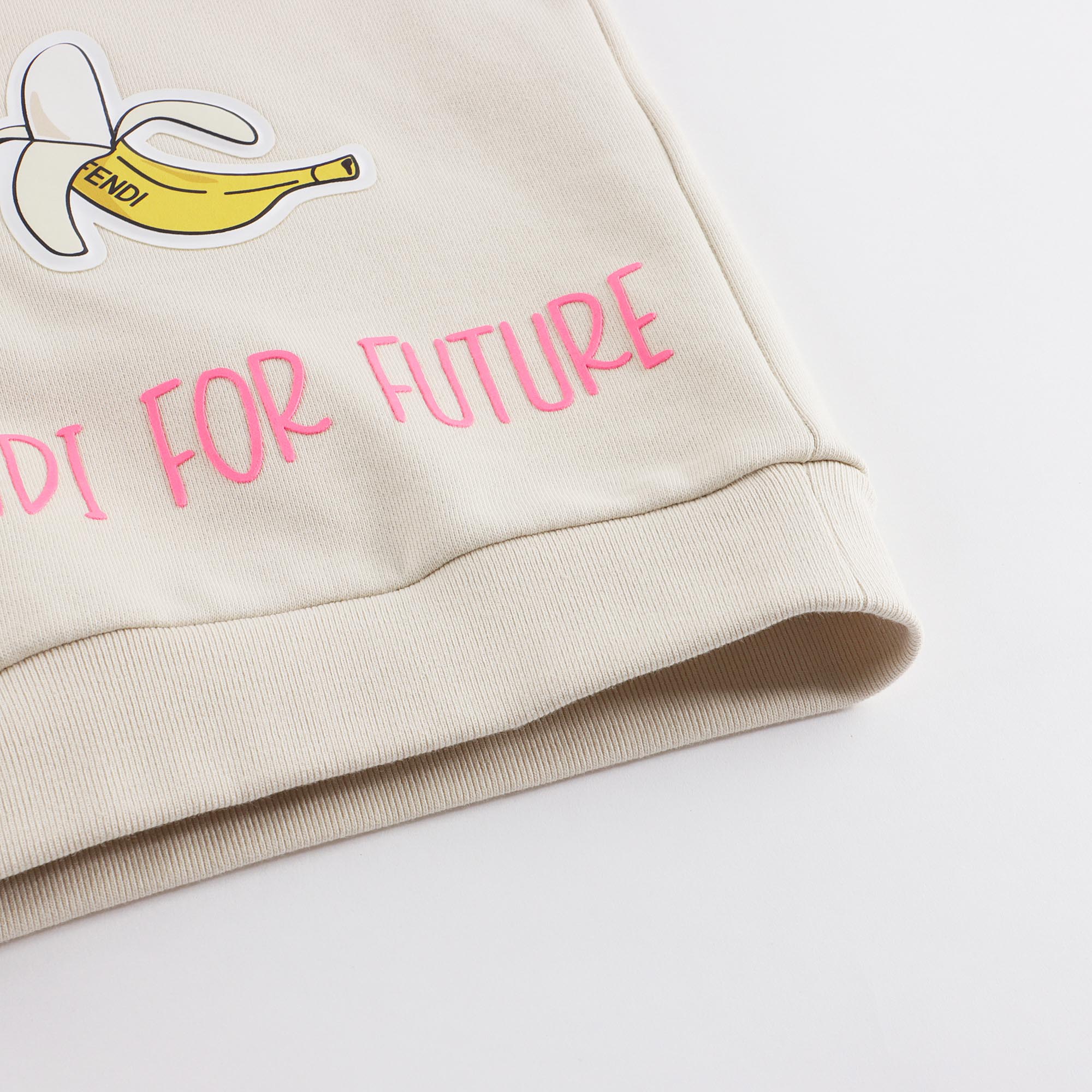 Girls White Printed Cotton Sweatshirt