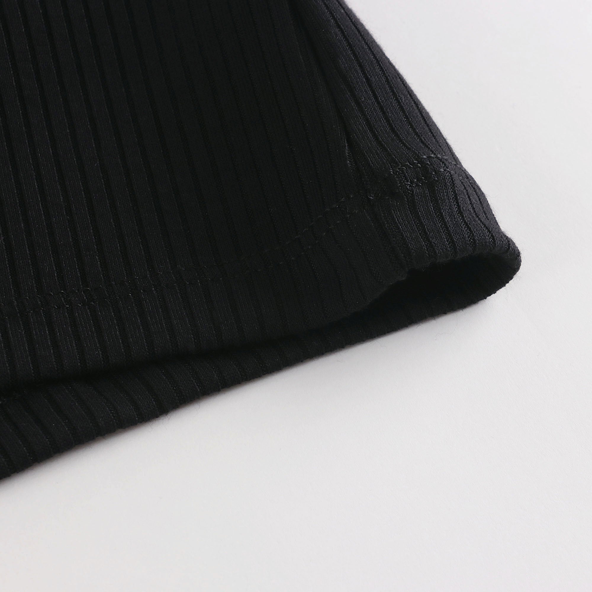 Girls Black Logo Strap Vest
