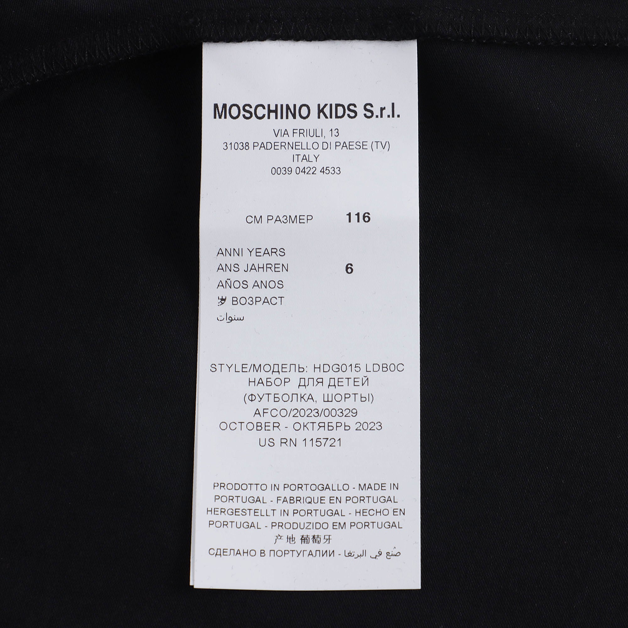 Girls Black Logo Cotton Set