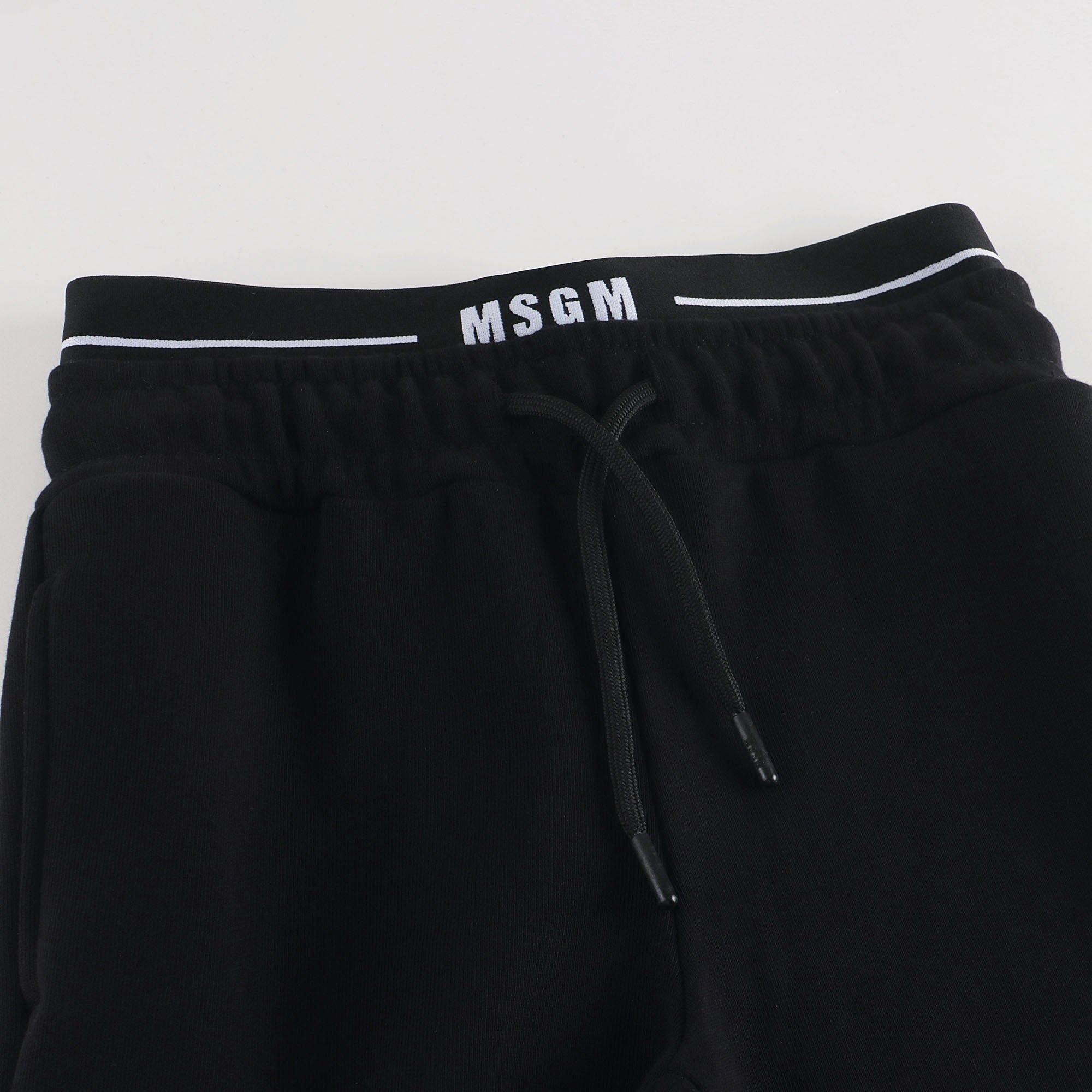 Girls Black Logo Cotton Trousers