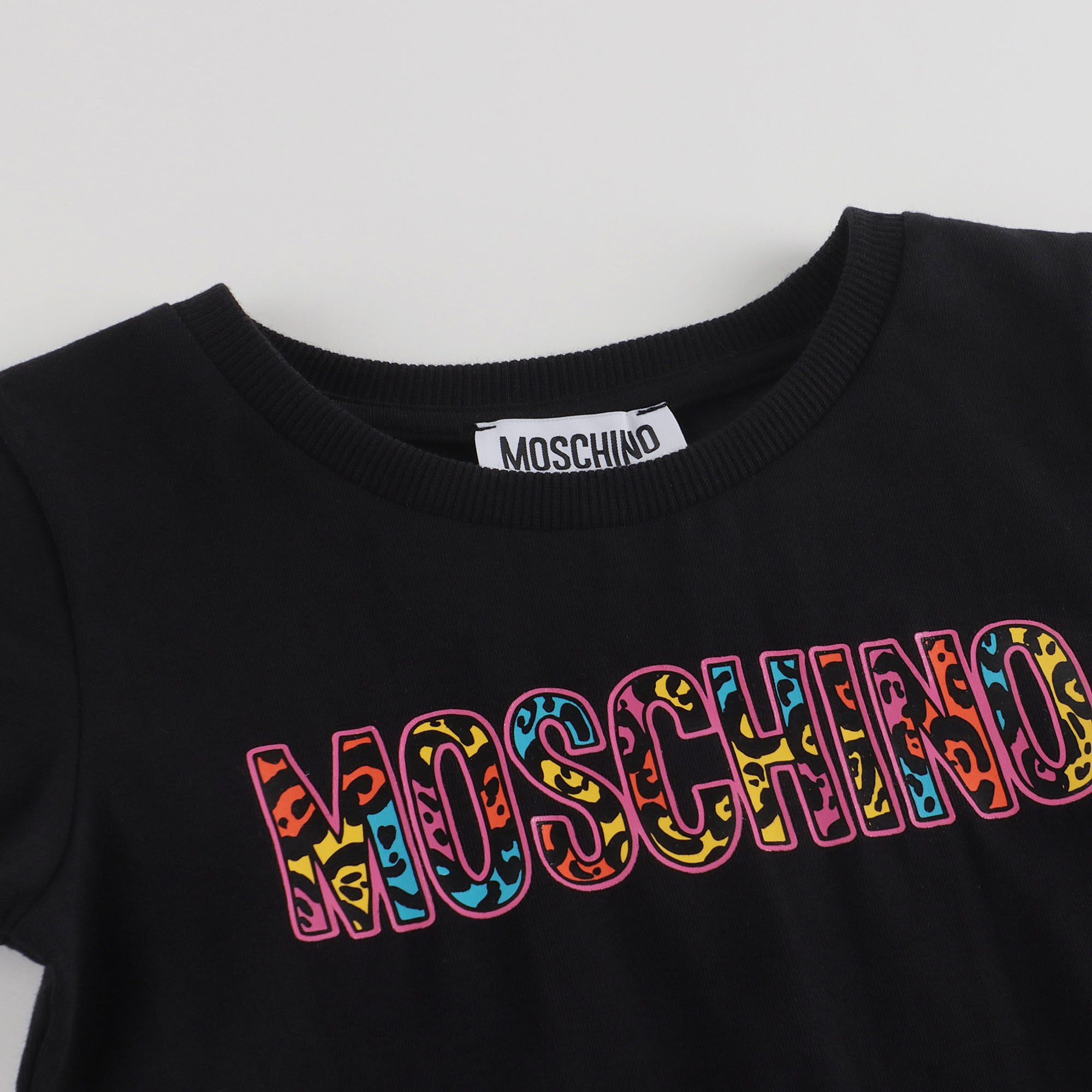 Girls Black Logo Cotton T-Shirt