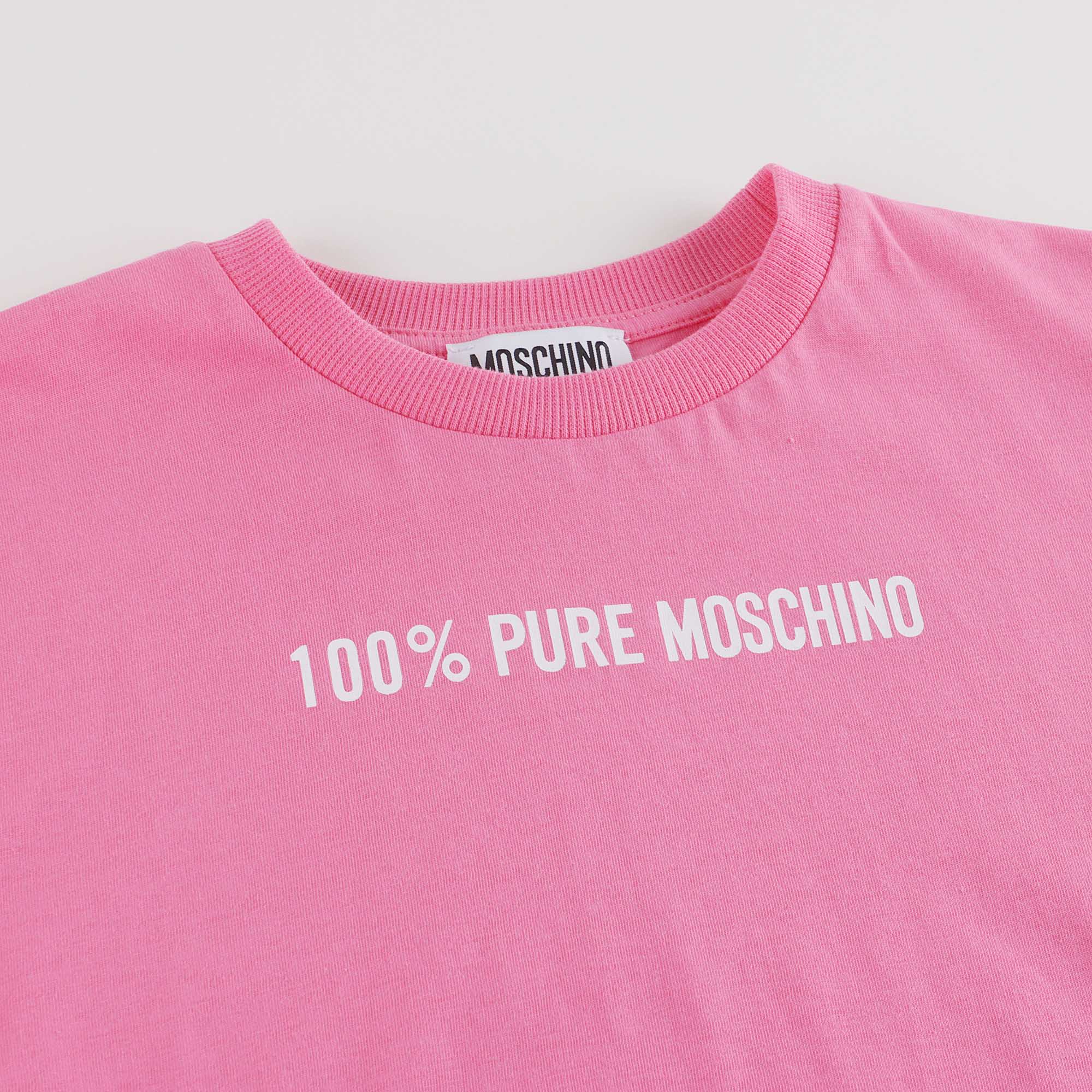 Boys & Girls Pink Logo Cotton T-Shirt