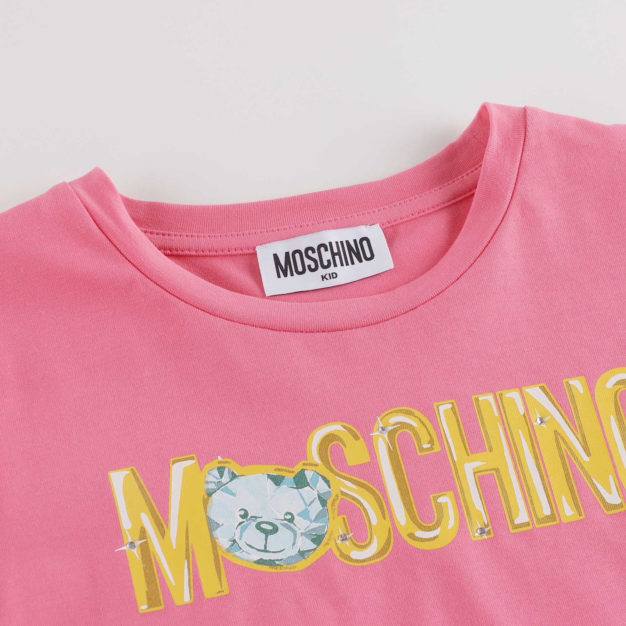 Girls Pink Logo Cotton T-Shirt