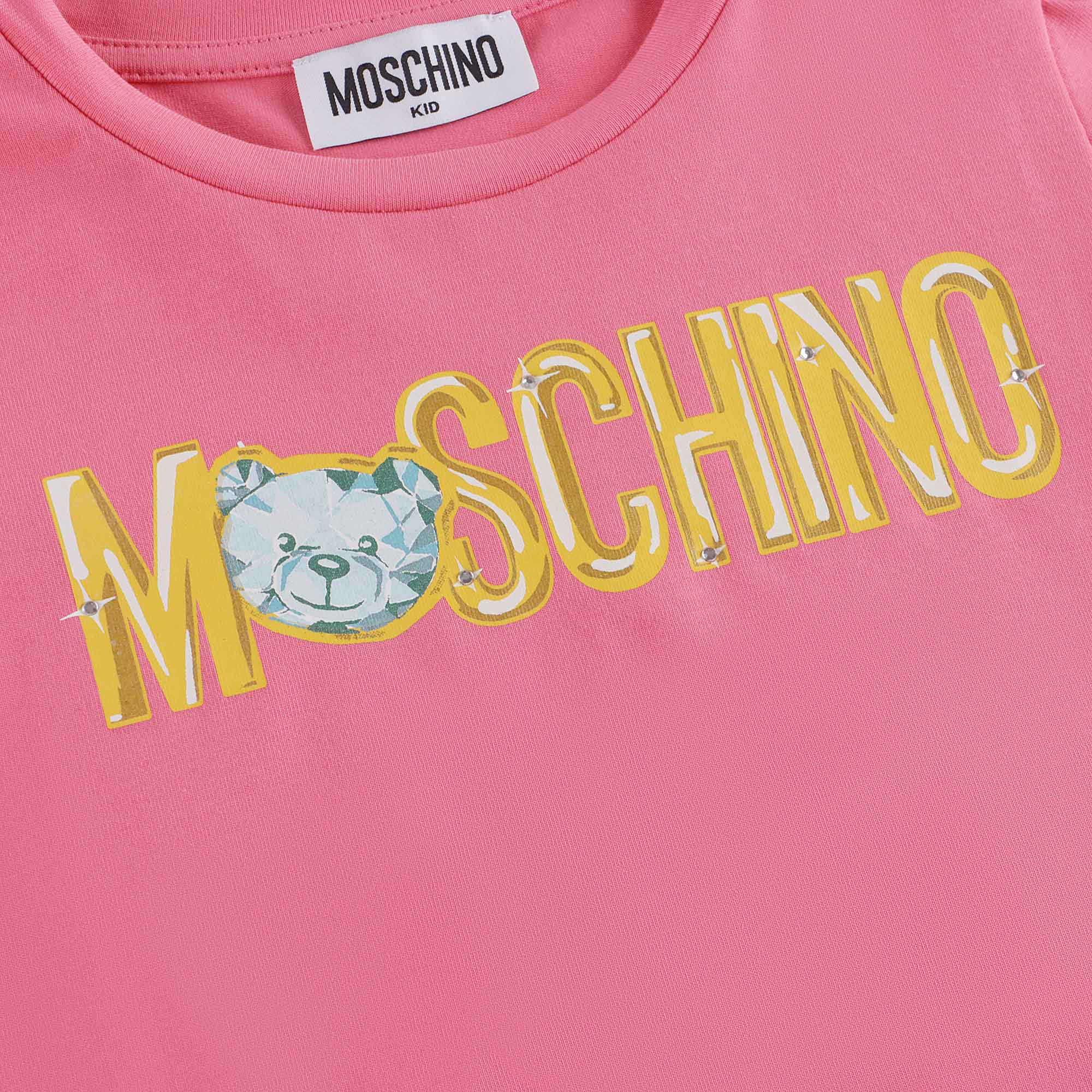Girls Pink Logo Cotton T-Shirt