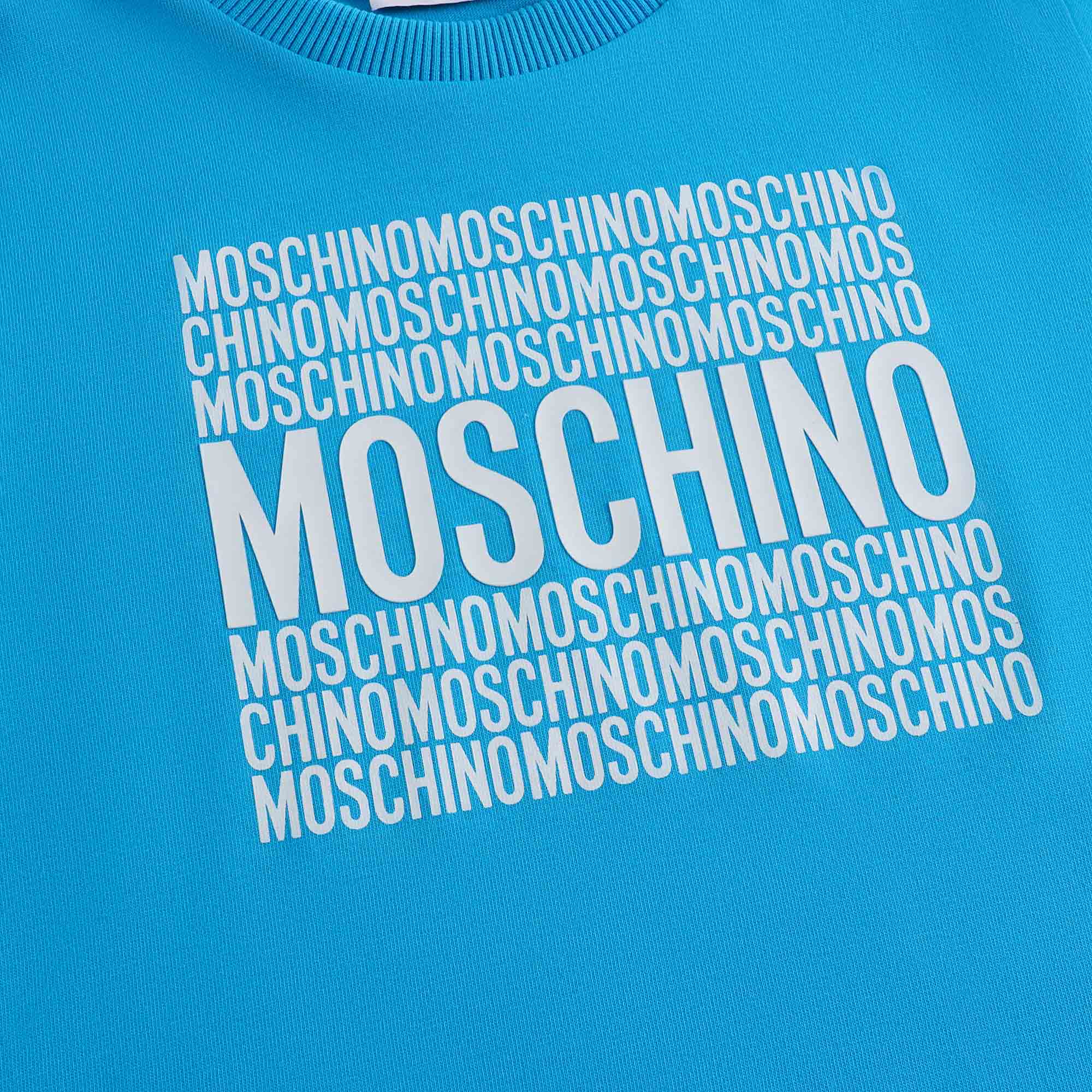 Boys & Girls Blue Logo Cotton T-Shirt