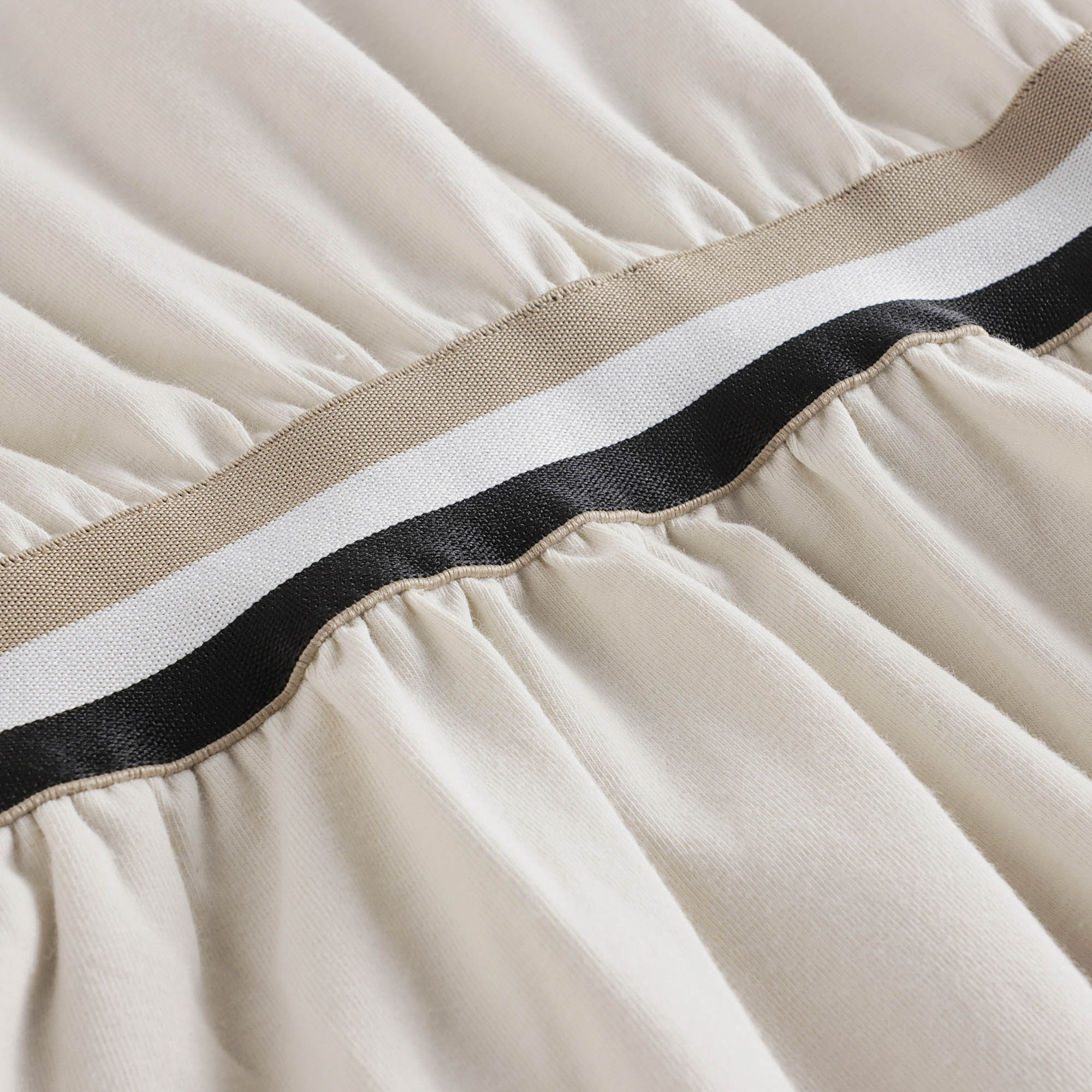 Girls Ivory Logo Cotton Dress