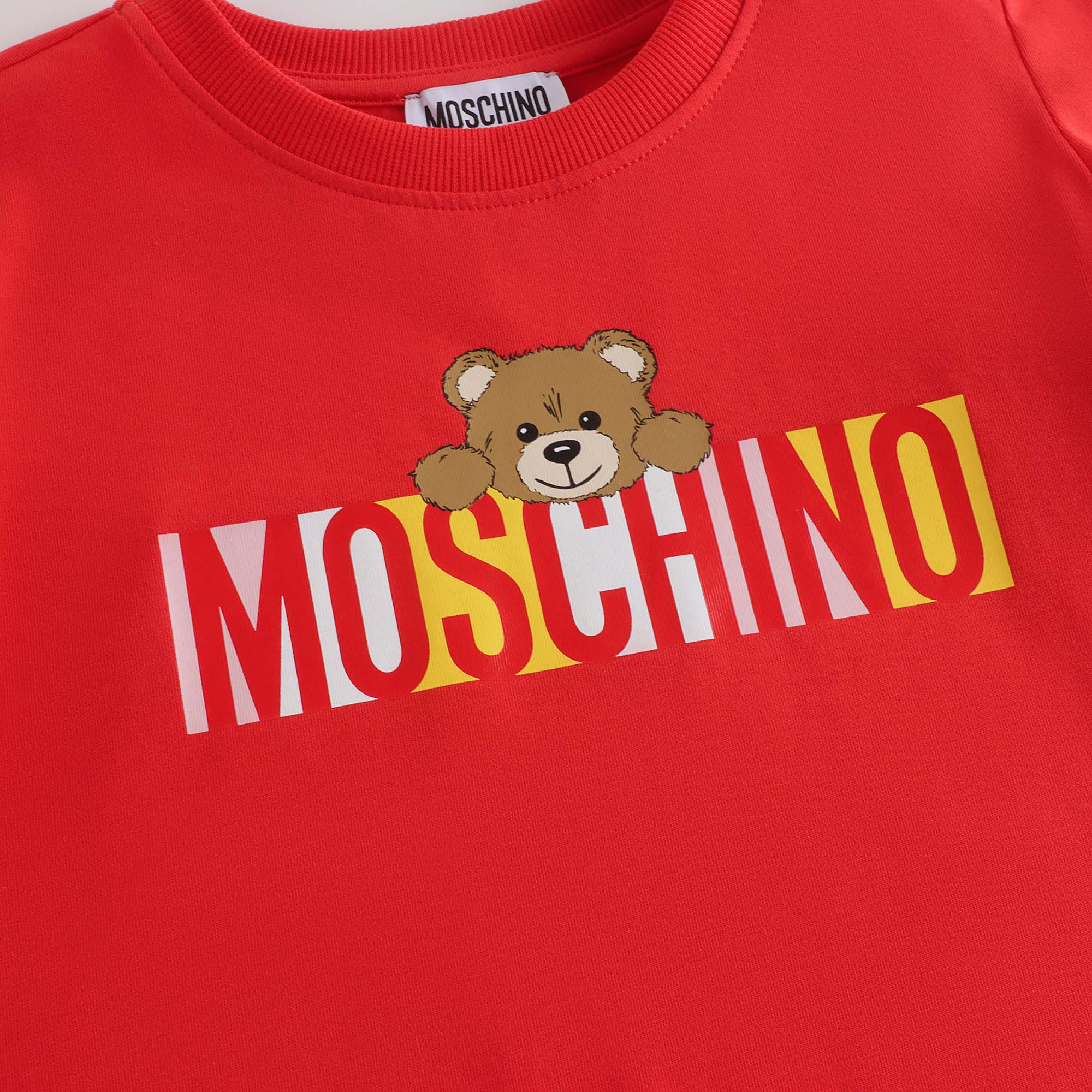 Girls Red Logo Cotton Dress