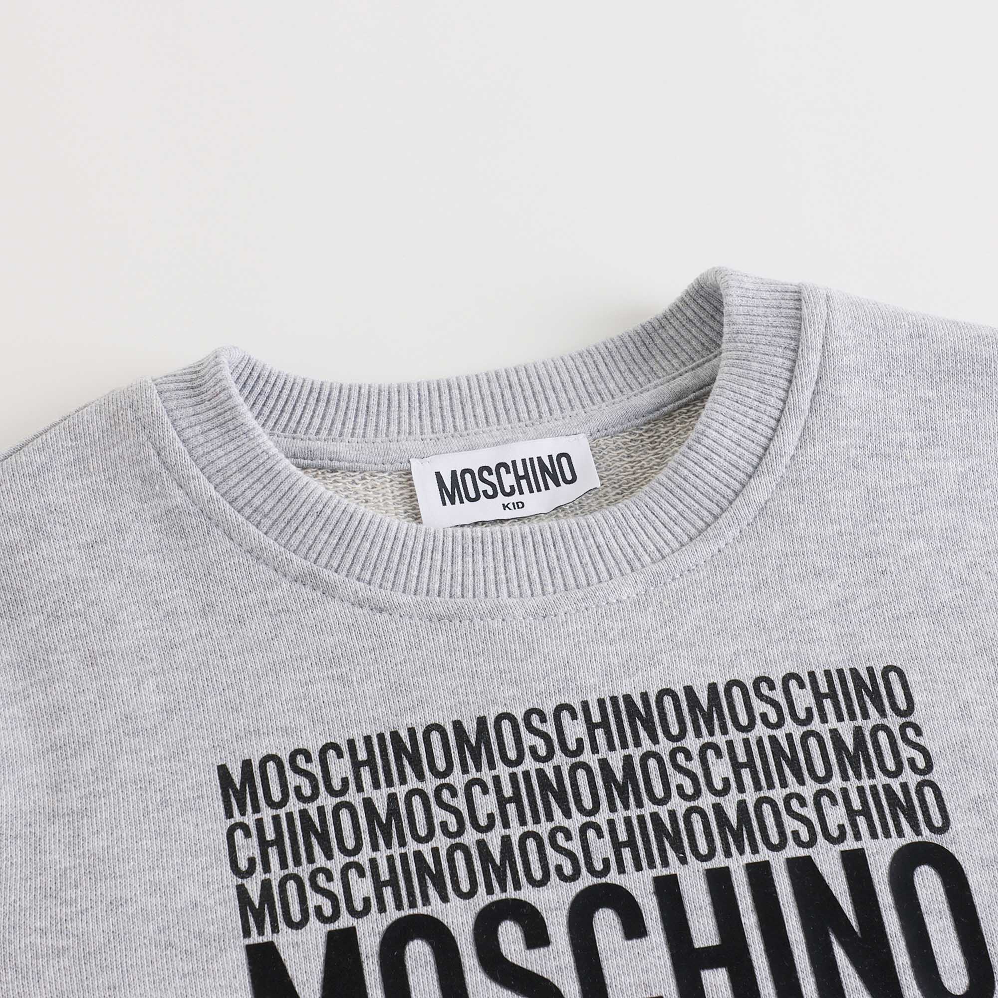 Boys & Girls Grey Logo Cotton Sweatshirt