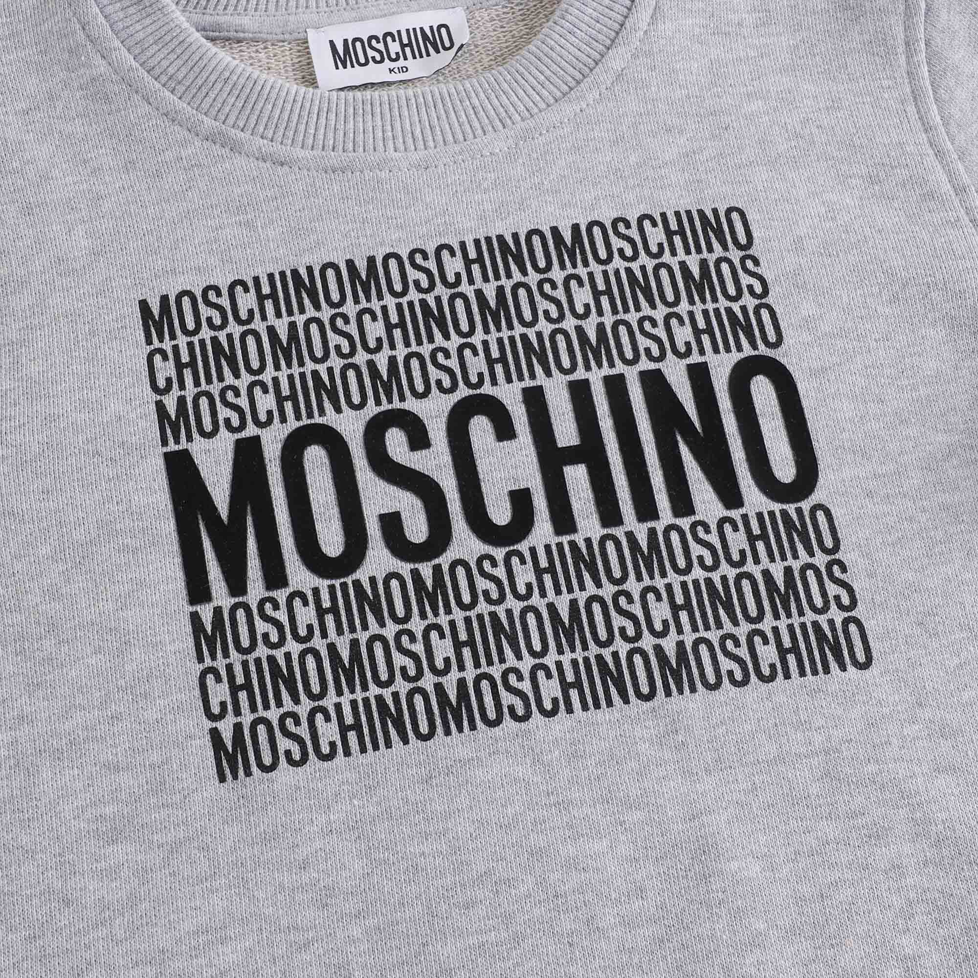 Boys & Girls Grey Logo Cotton Sweatshirt