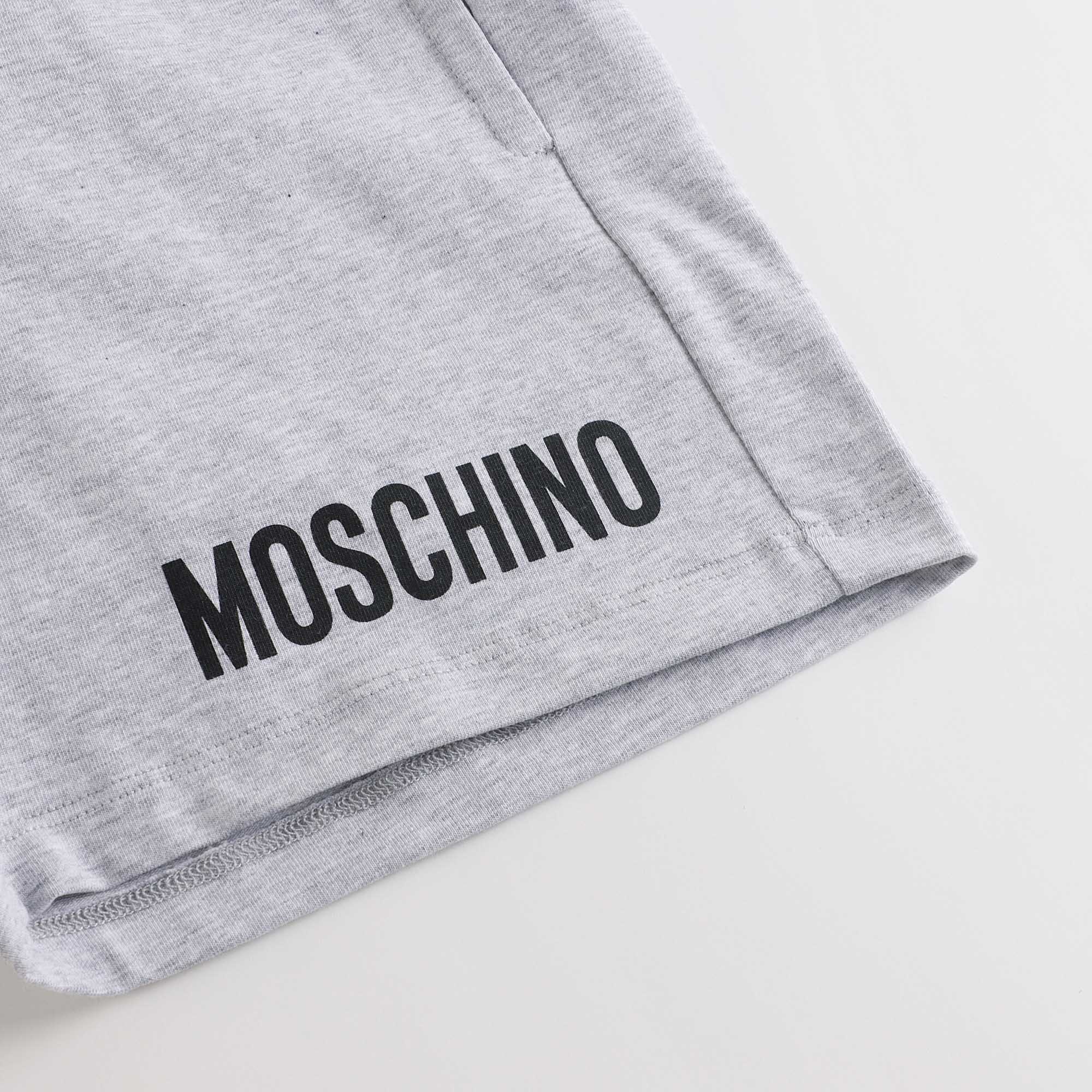 Boys Grey Logo Cotton Shorts