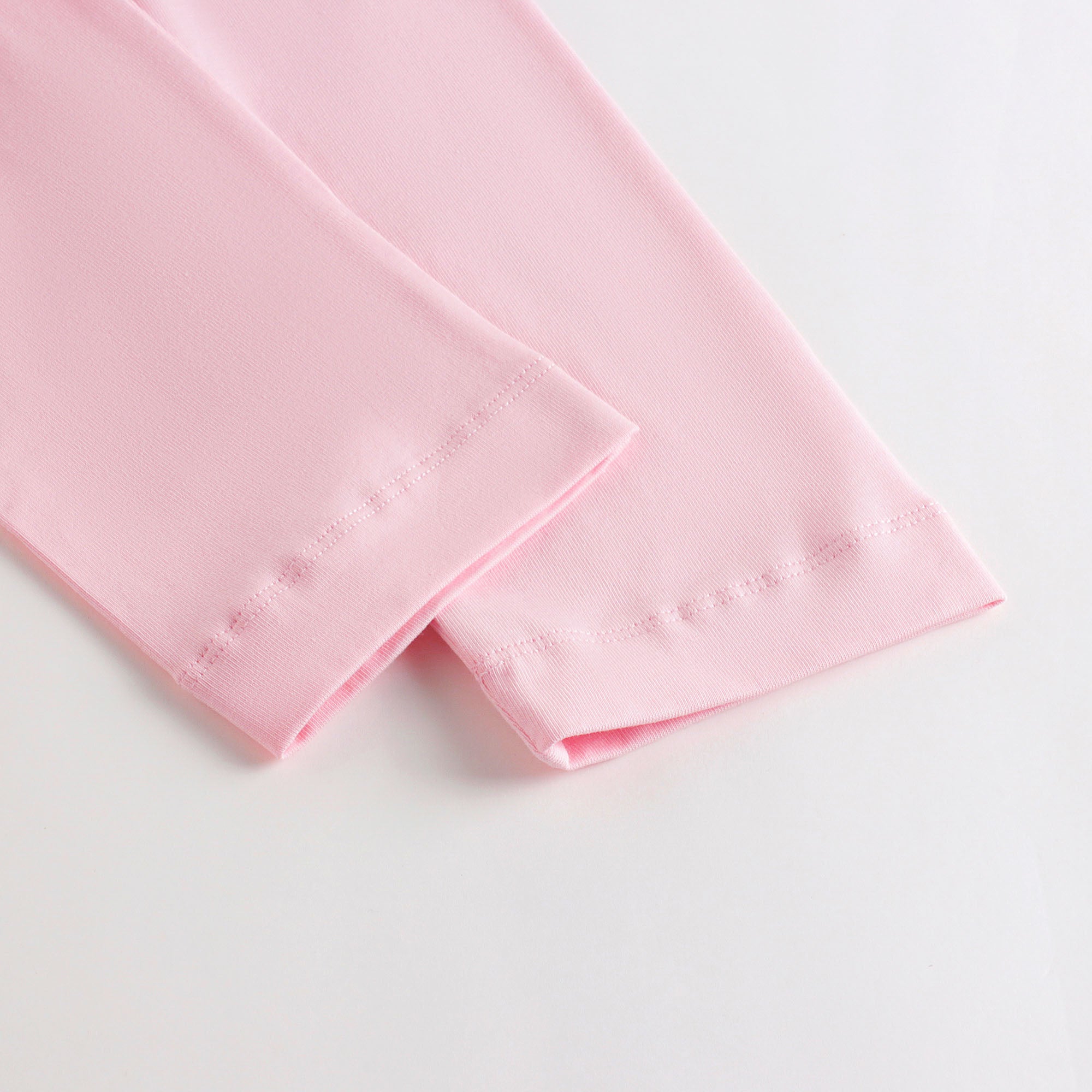 Girls Pink Printed Cotton Leggings