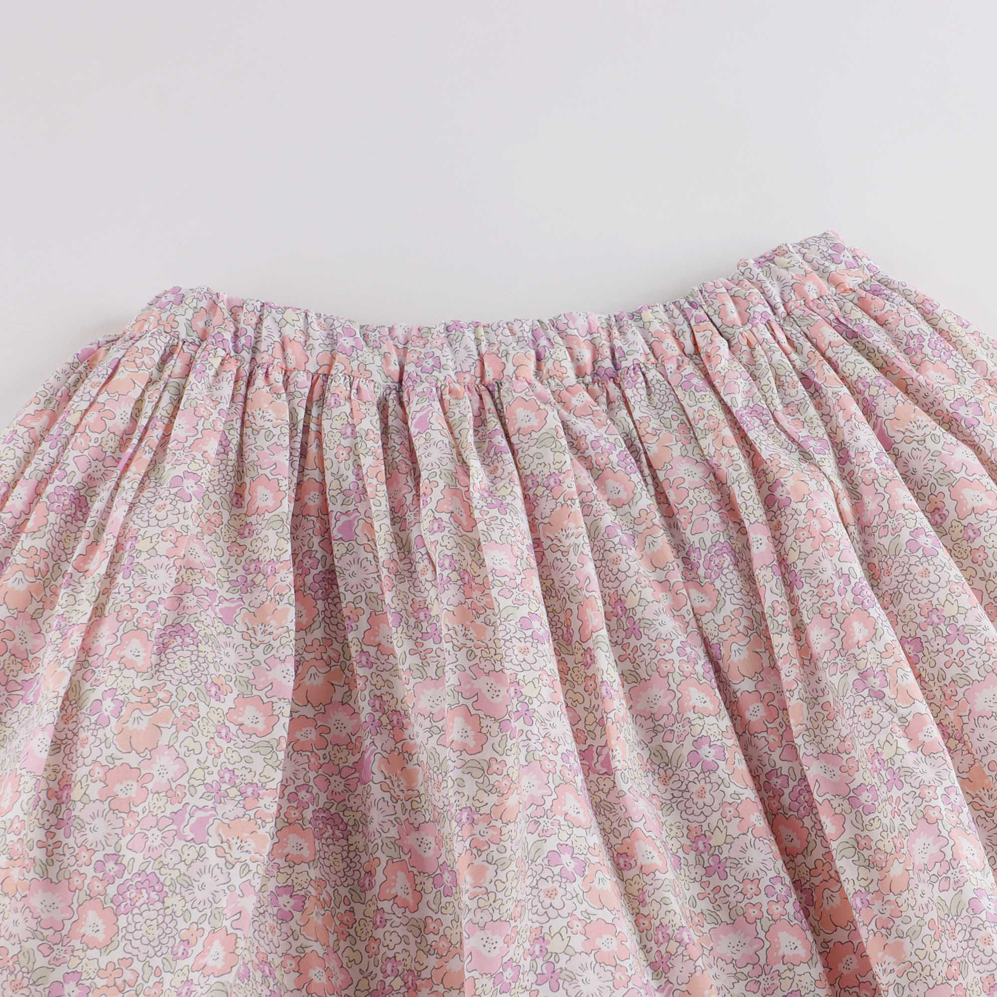 Girls Pink Floral Cotton Skirt