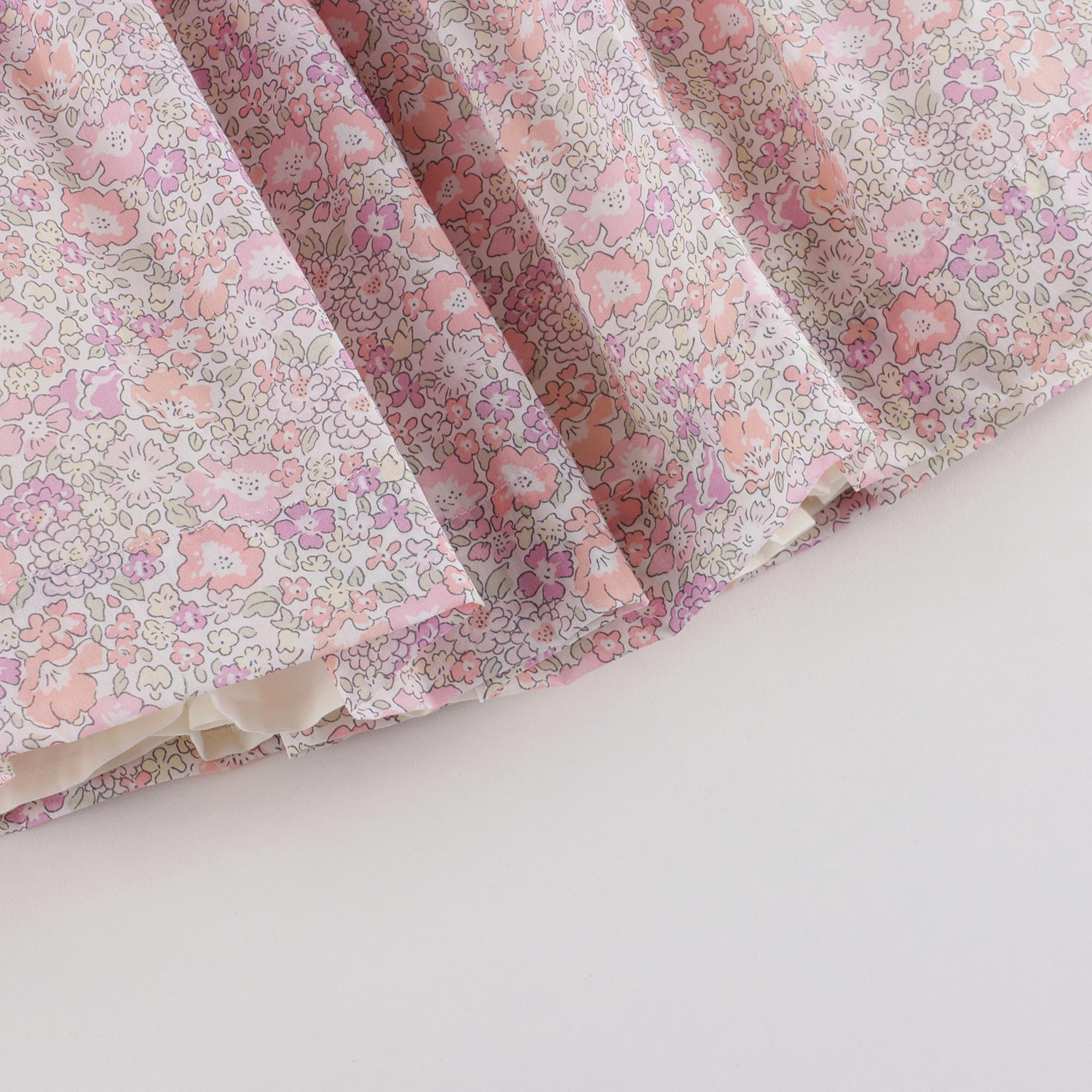 Girls Pink Floral Cotton Skirt