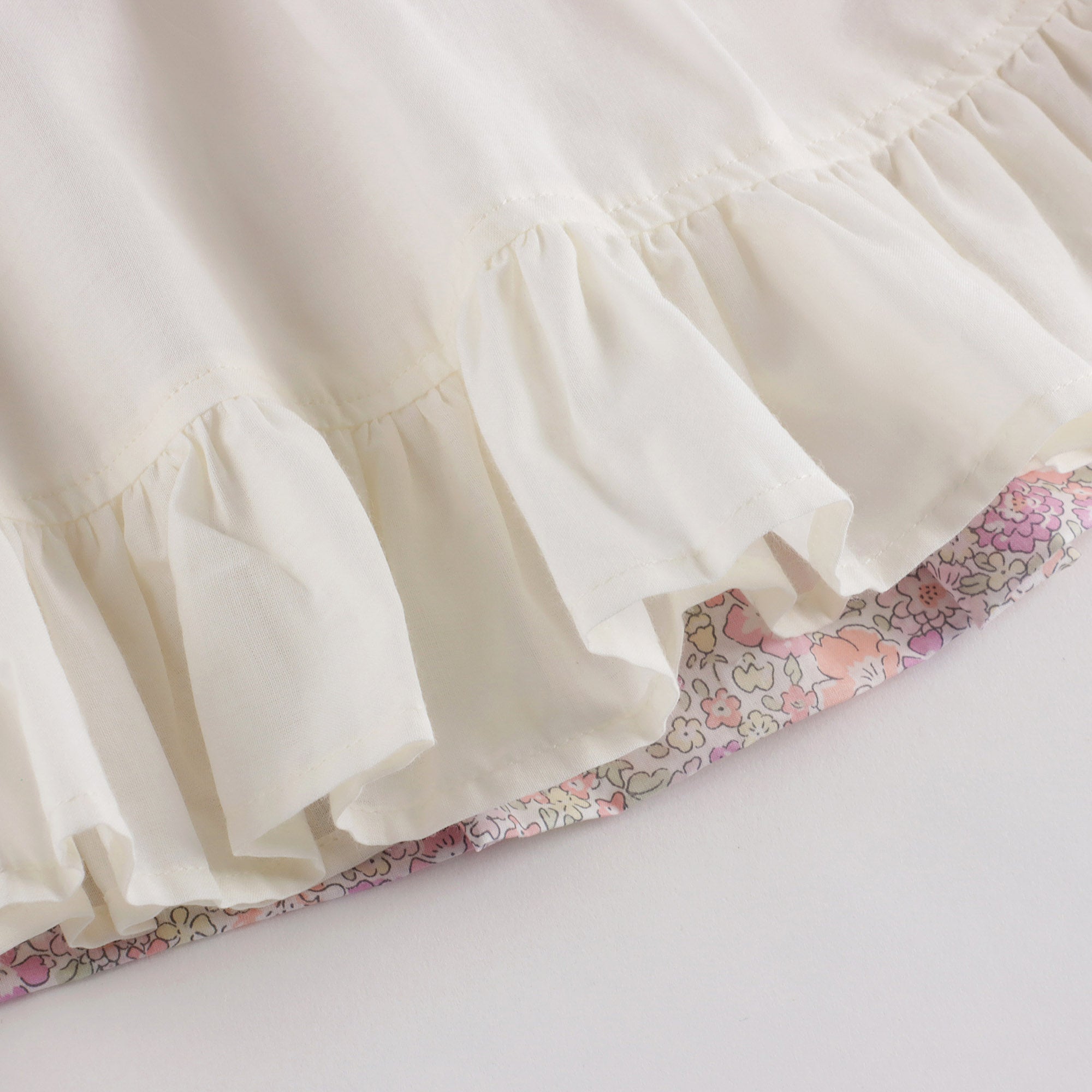 Girls Pink Floral Cotton Skirt