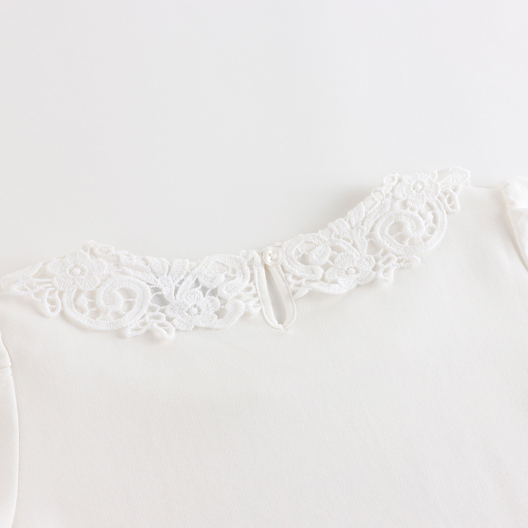 Girls White Printed Cotton Dress