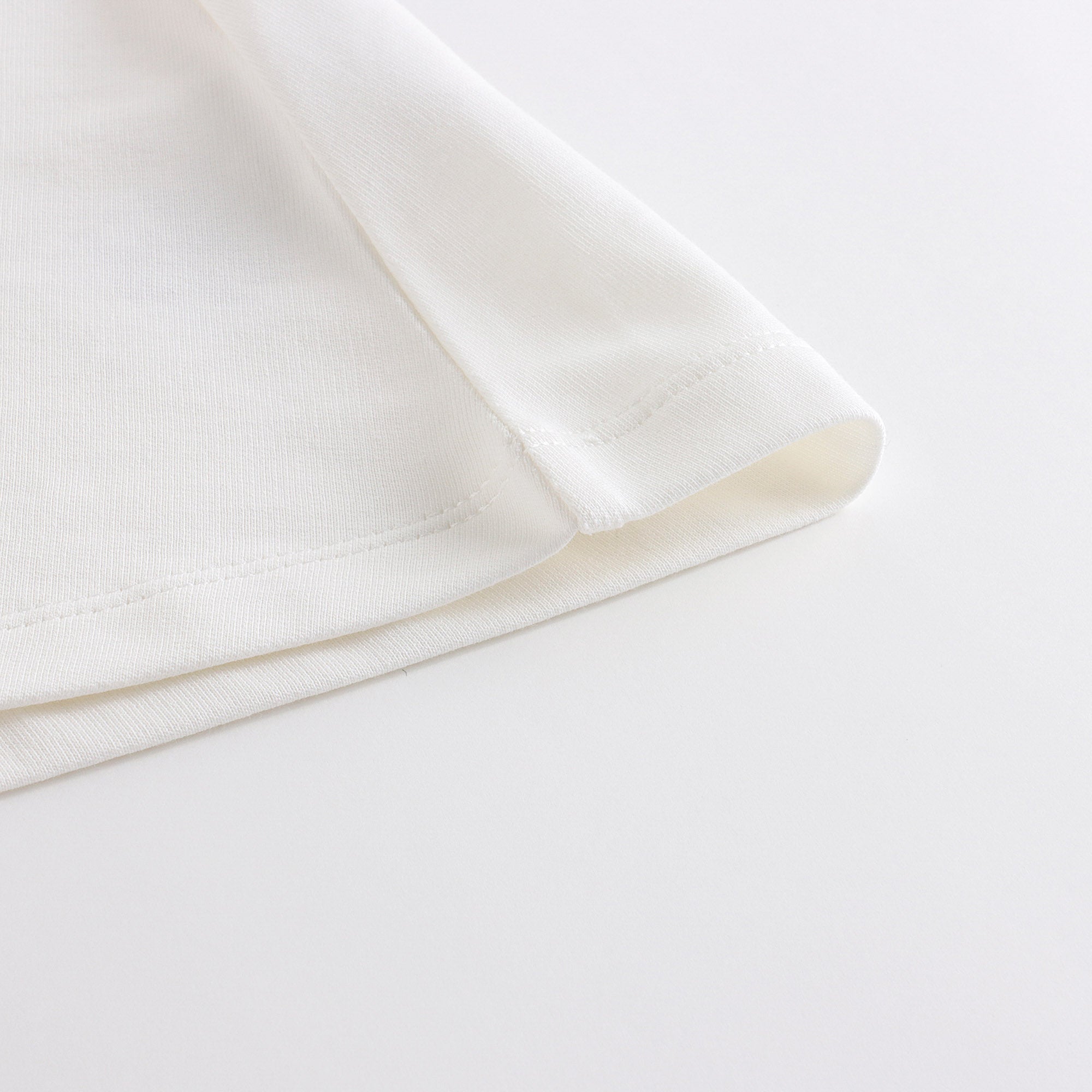 Girls White Printed Cotton Dress