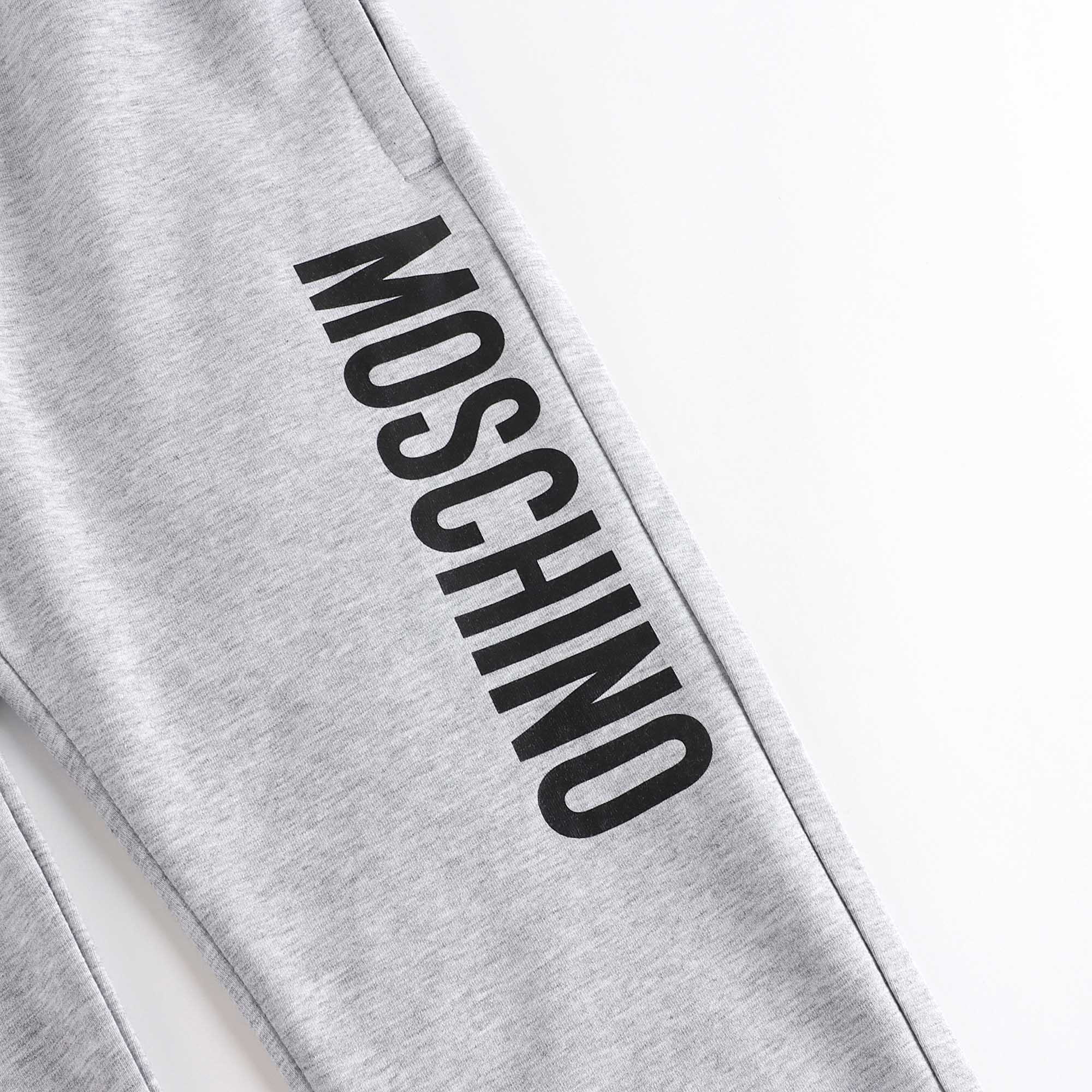 Boys & Girls Grey Logo Cotton Trousers