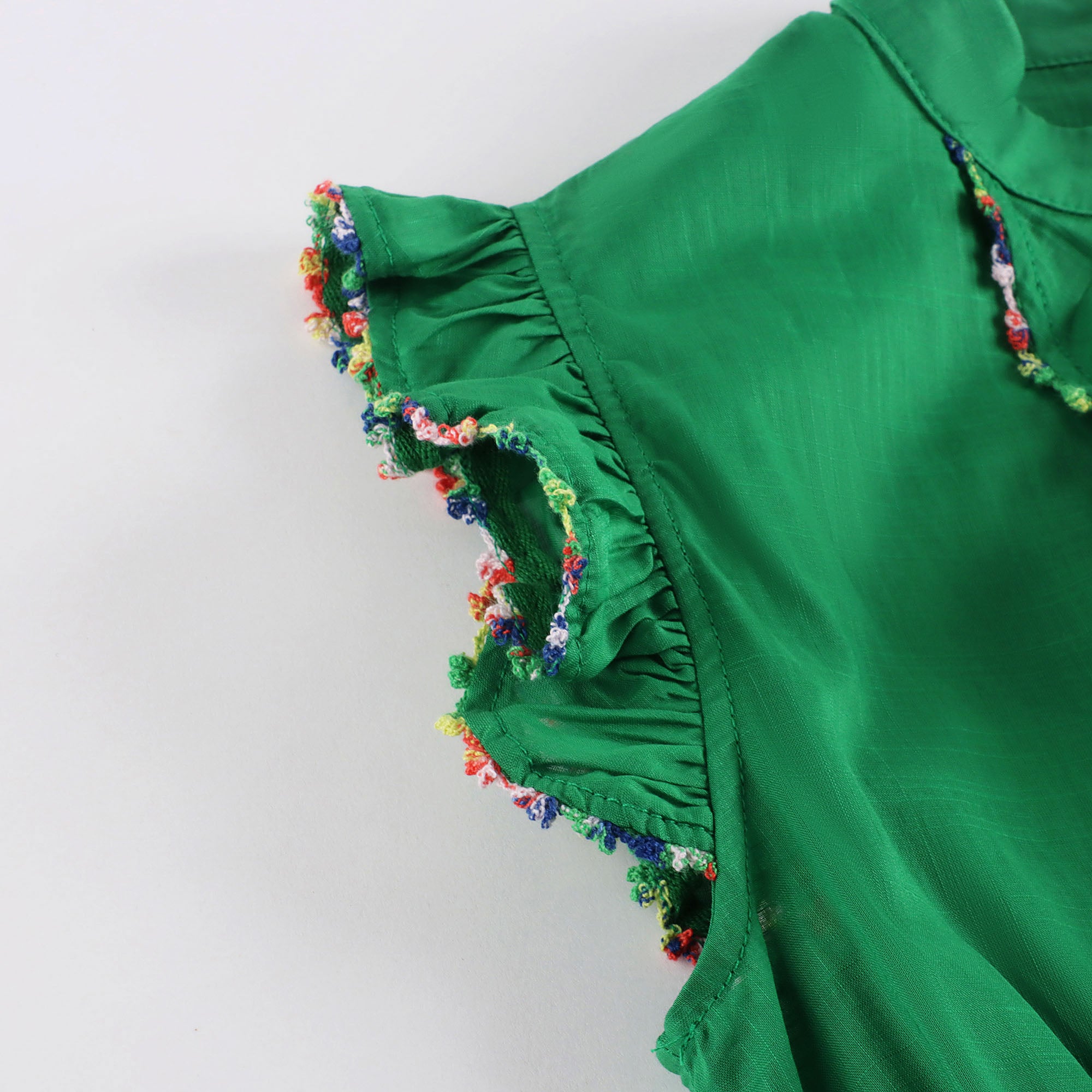 Girls Green Cotton Playsuit