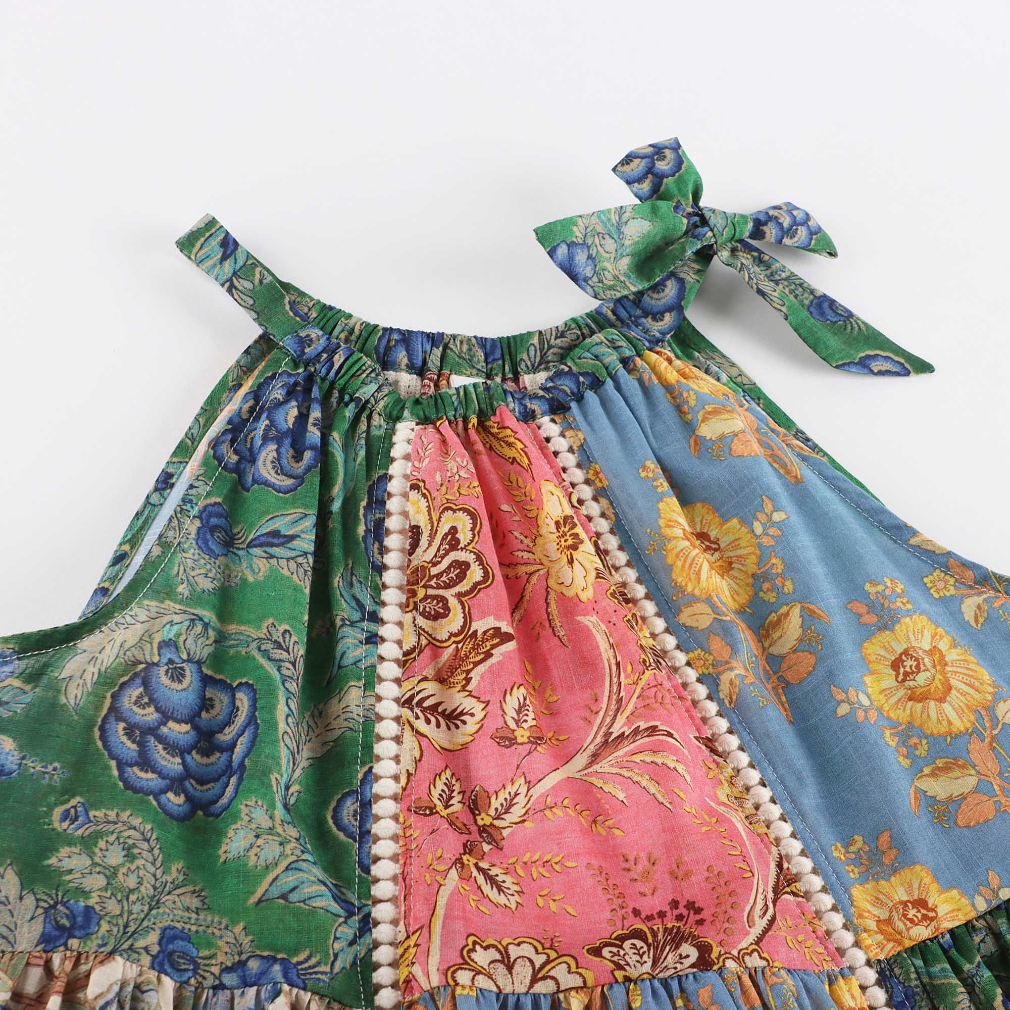 Girls Multicolor Flower Cotton Dress