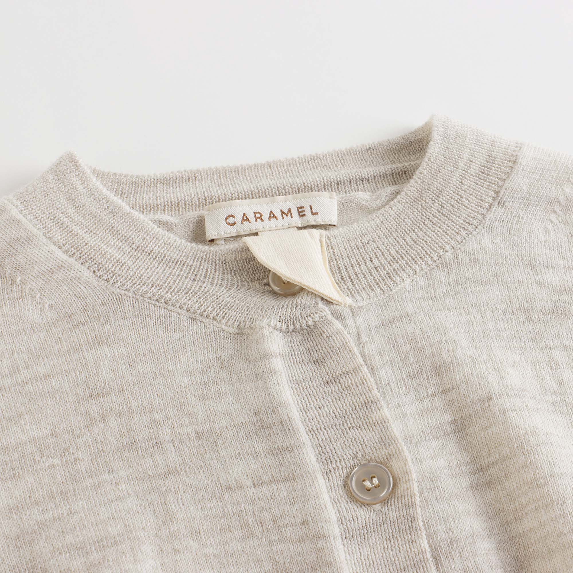 Girls Beige Wool Cardigan