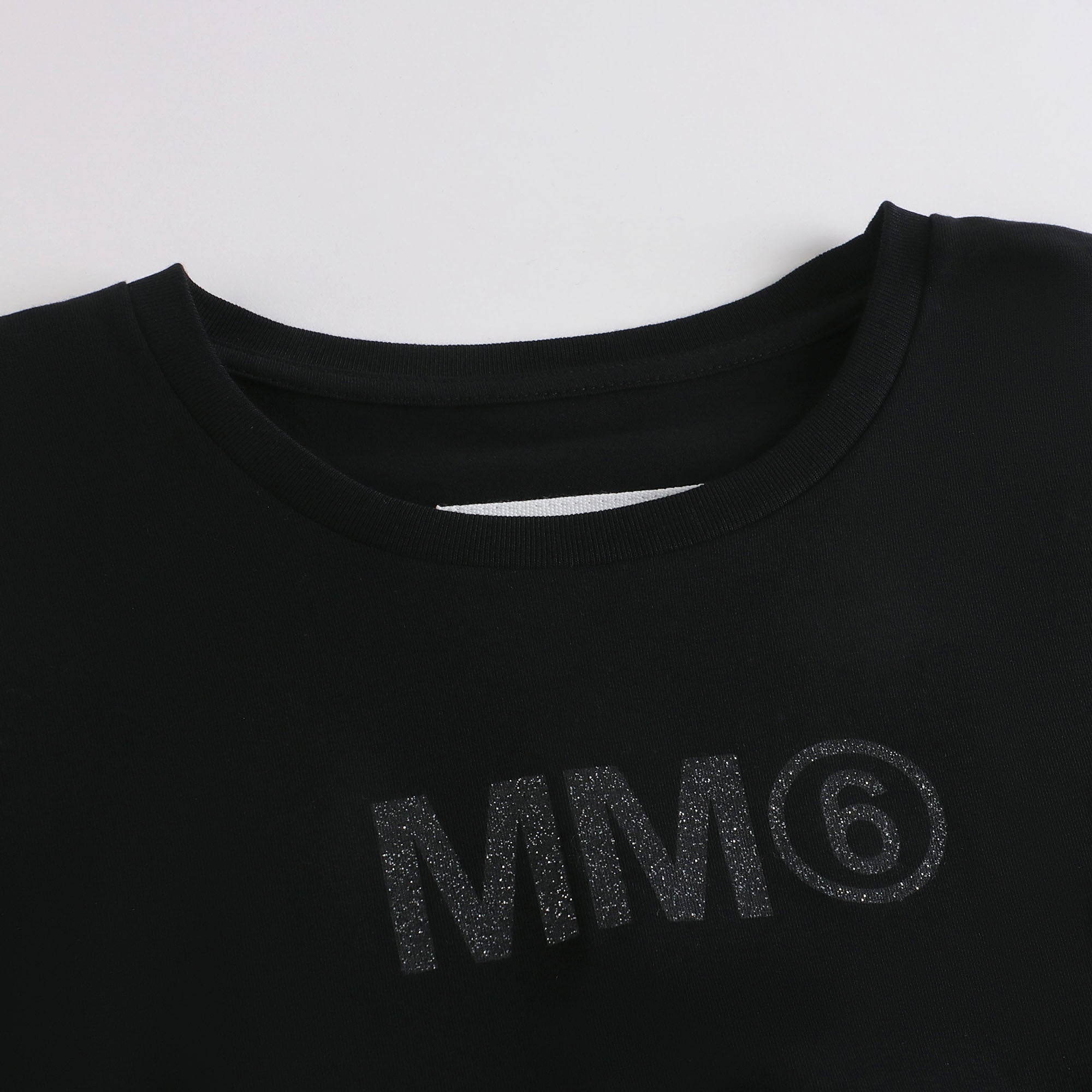 Girls Black Logo Cotton T-Shirt