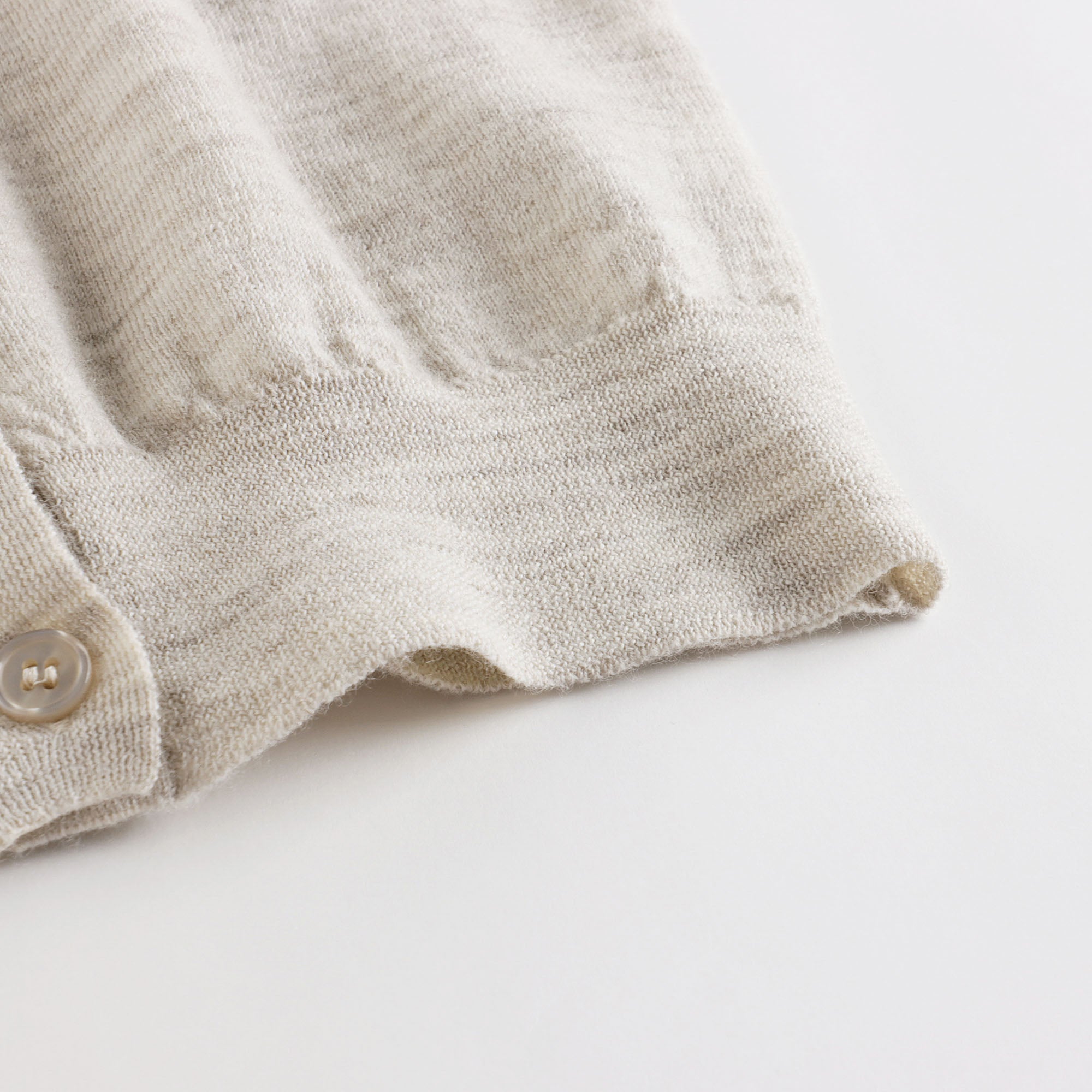 Girls Beige Wool Cardigan
