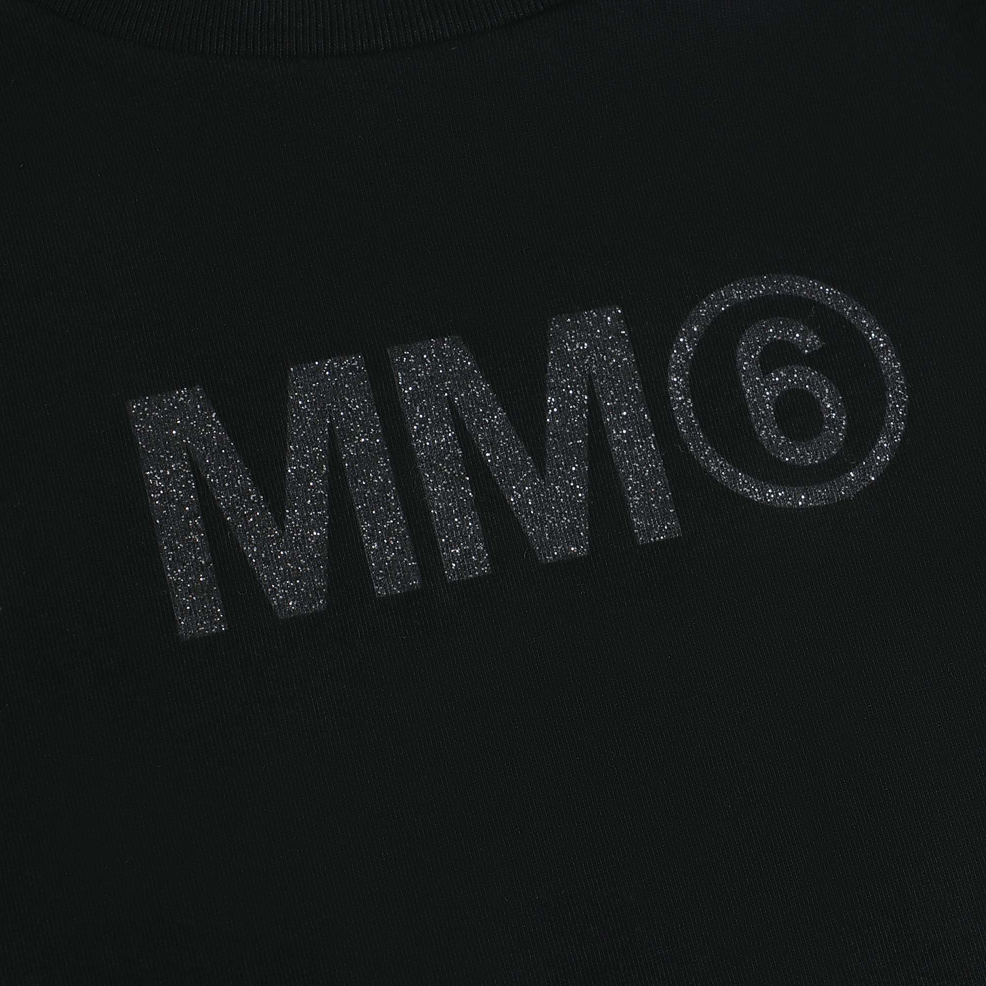 Girls Black Logo Cotton T-Shirt