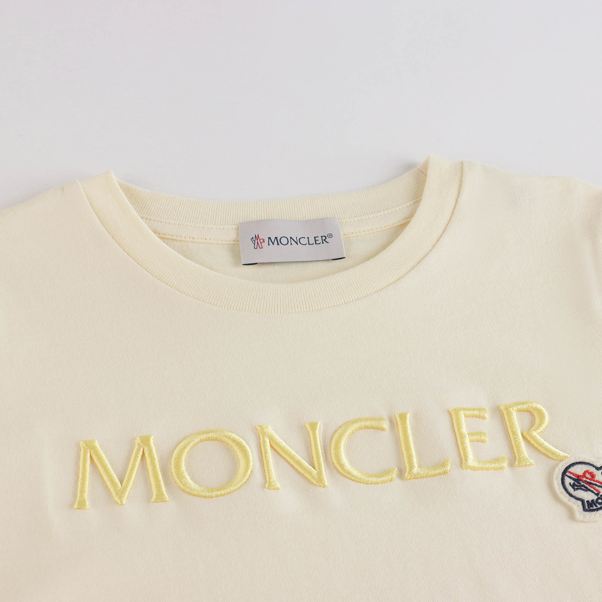 Girls Pale Yellow Logo Cotton T-Shirt