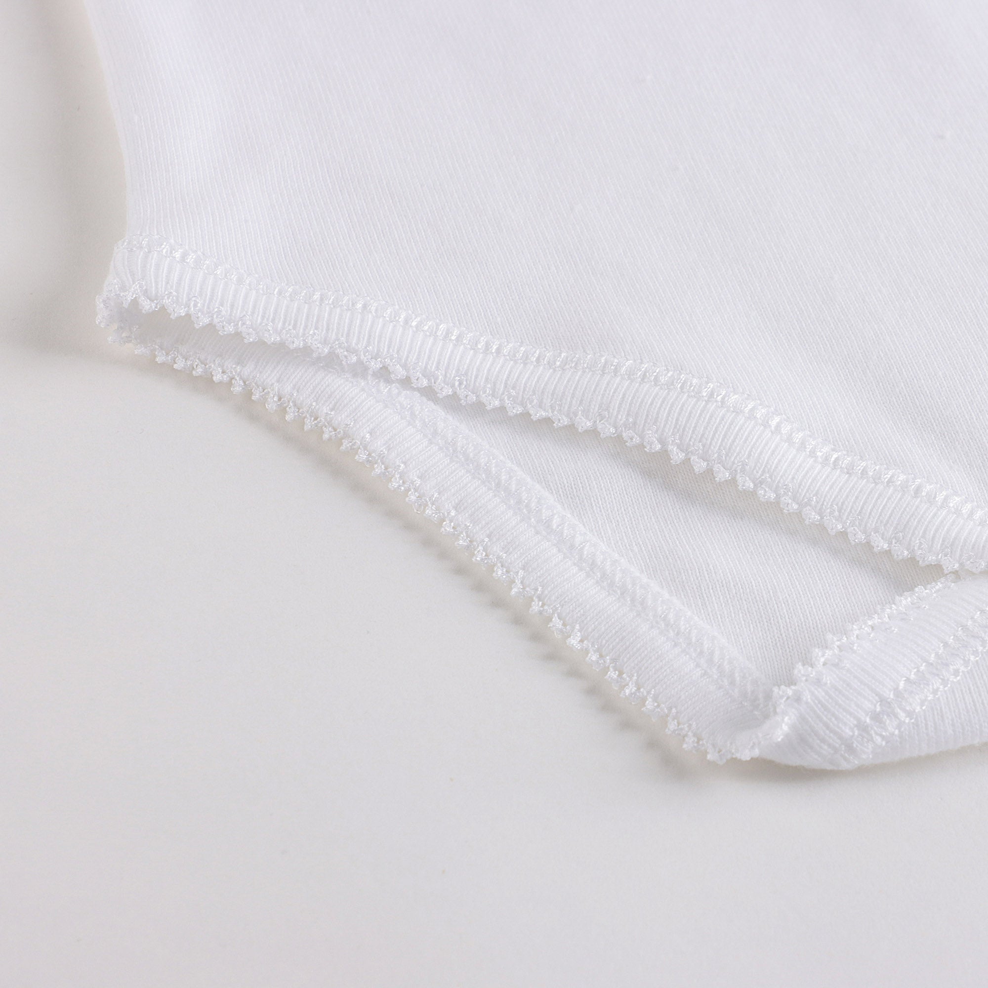 Baby Girls White Cotton Babysuit