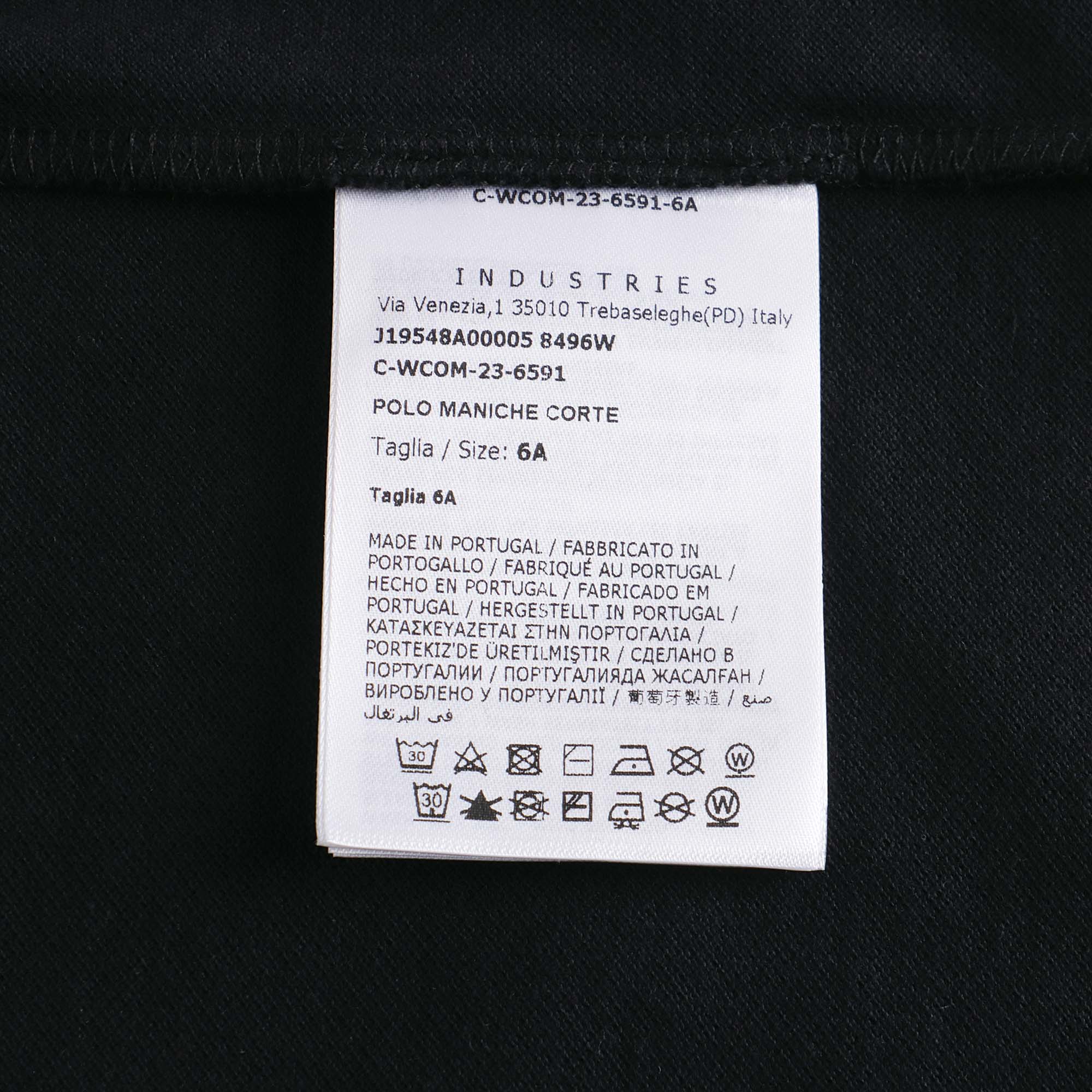 Boys Black Cotton Polo Shirt