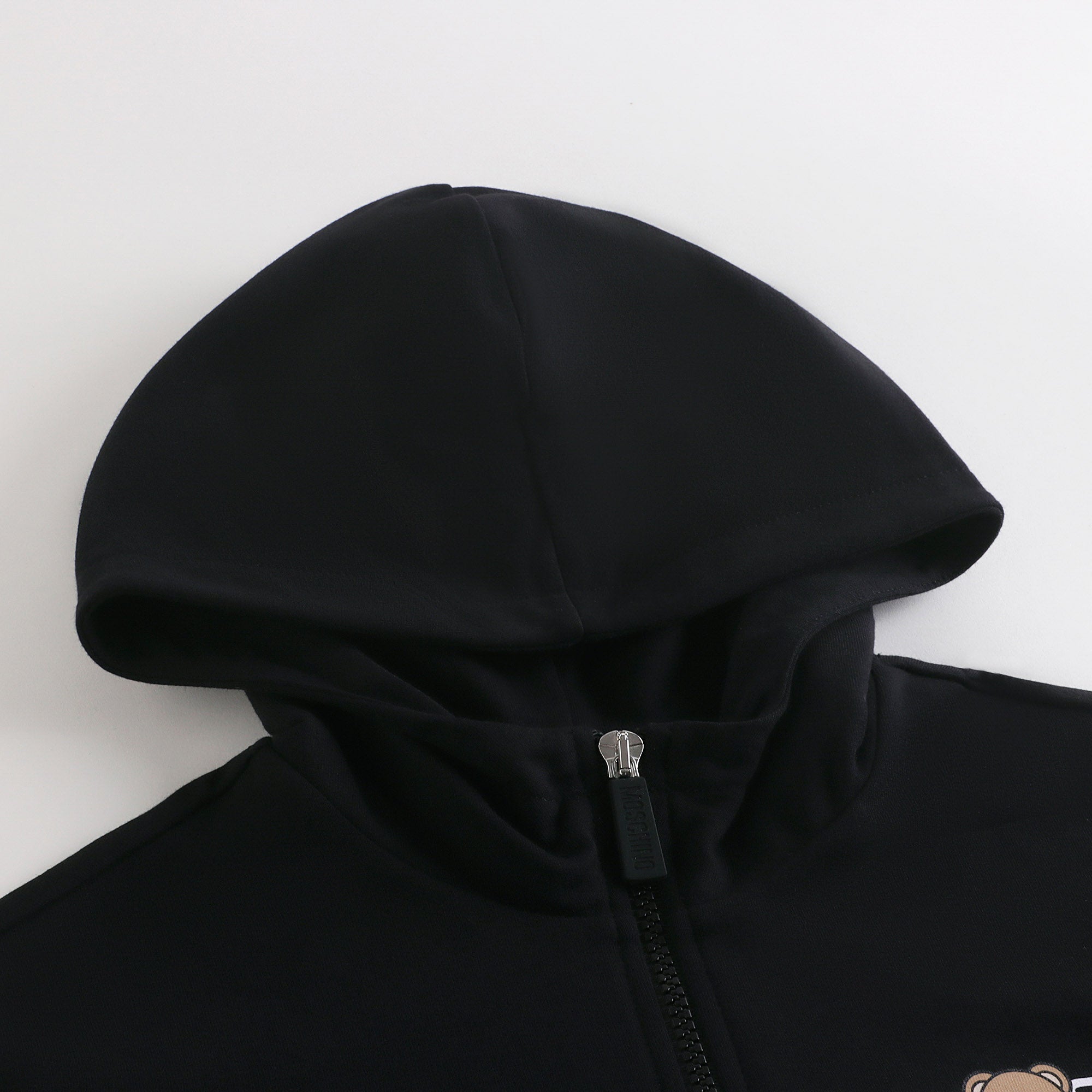 Boys & Girls Black Cotton Zip-Up Top